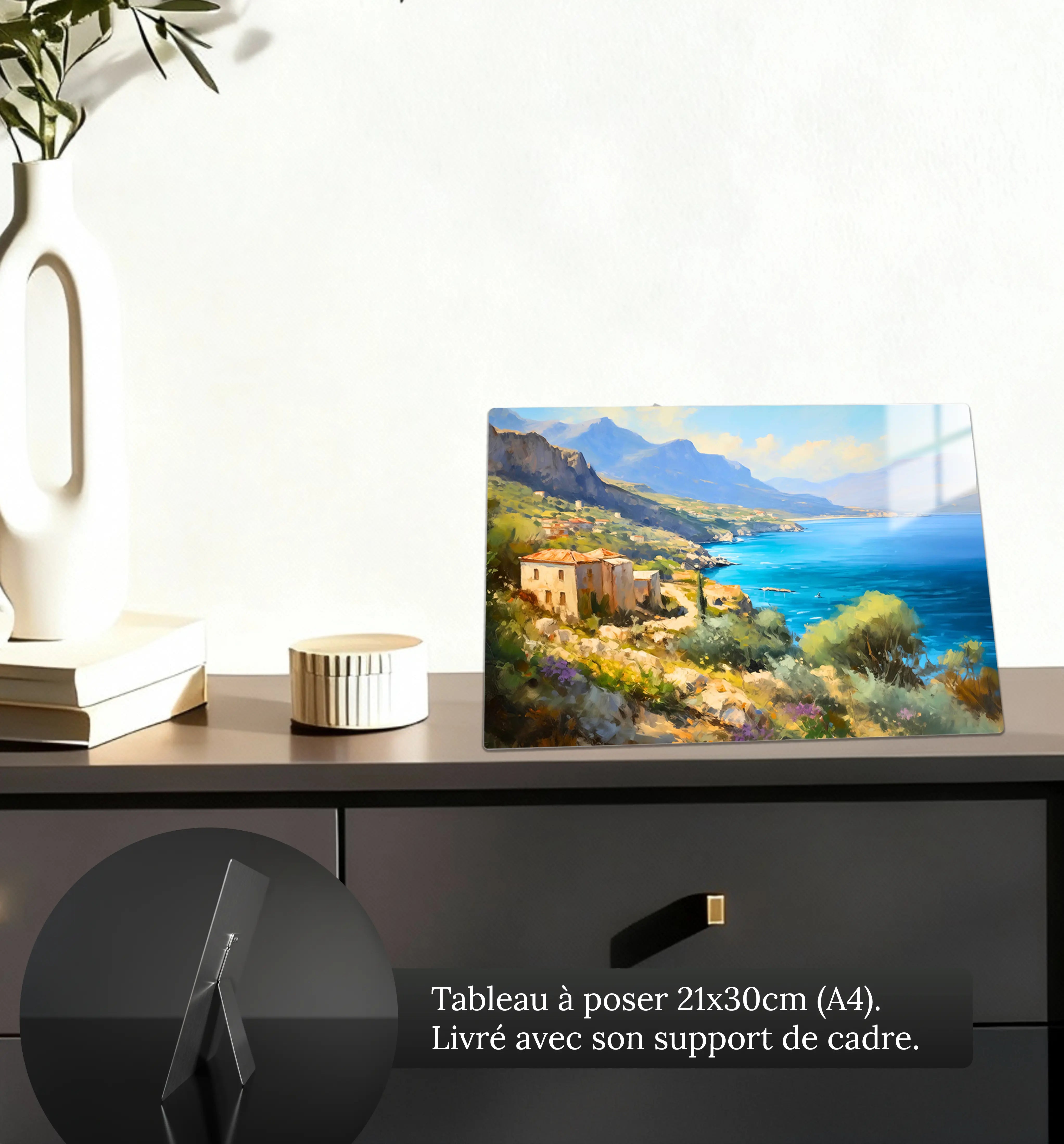 tableau-peinture-paysage-corse-4k-petit-format-a-poser-sur-meuble | DreamWay