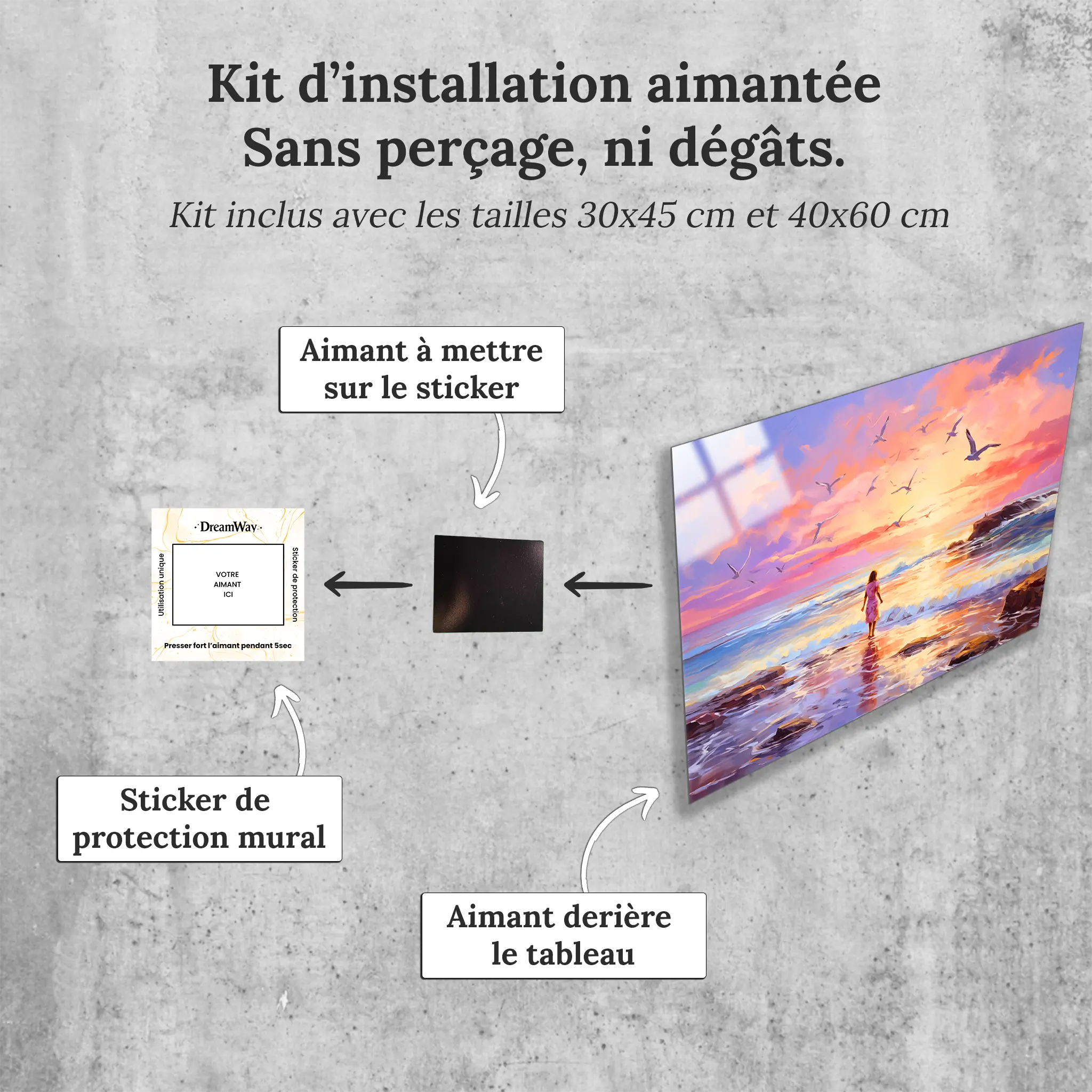 tableau-peinture-paysage-mer-4k-avec-installation-aimantee | DreamWay