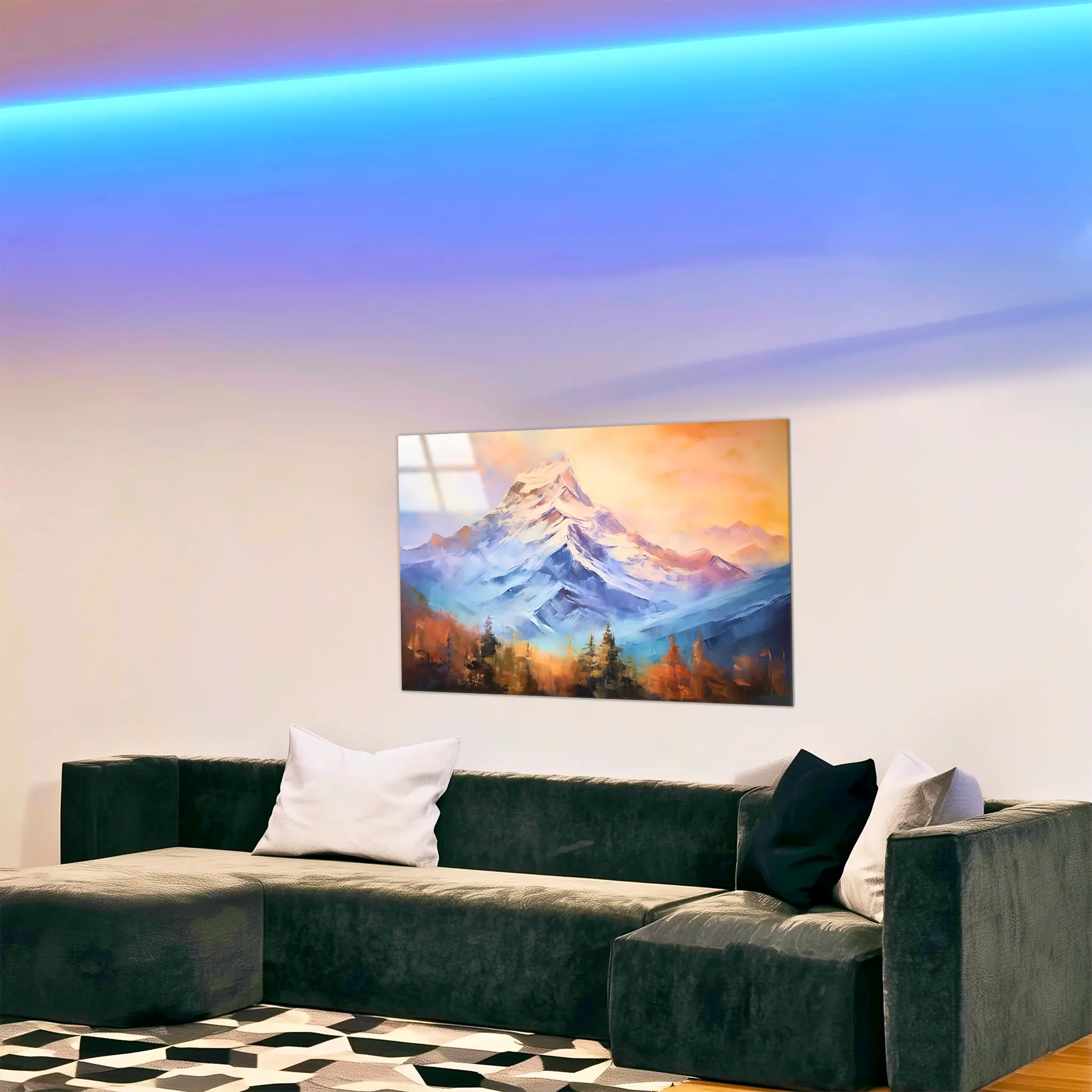 tableau-peinture-paysage-montagne-4k-dans-le-salon | DreamWay