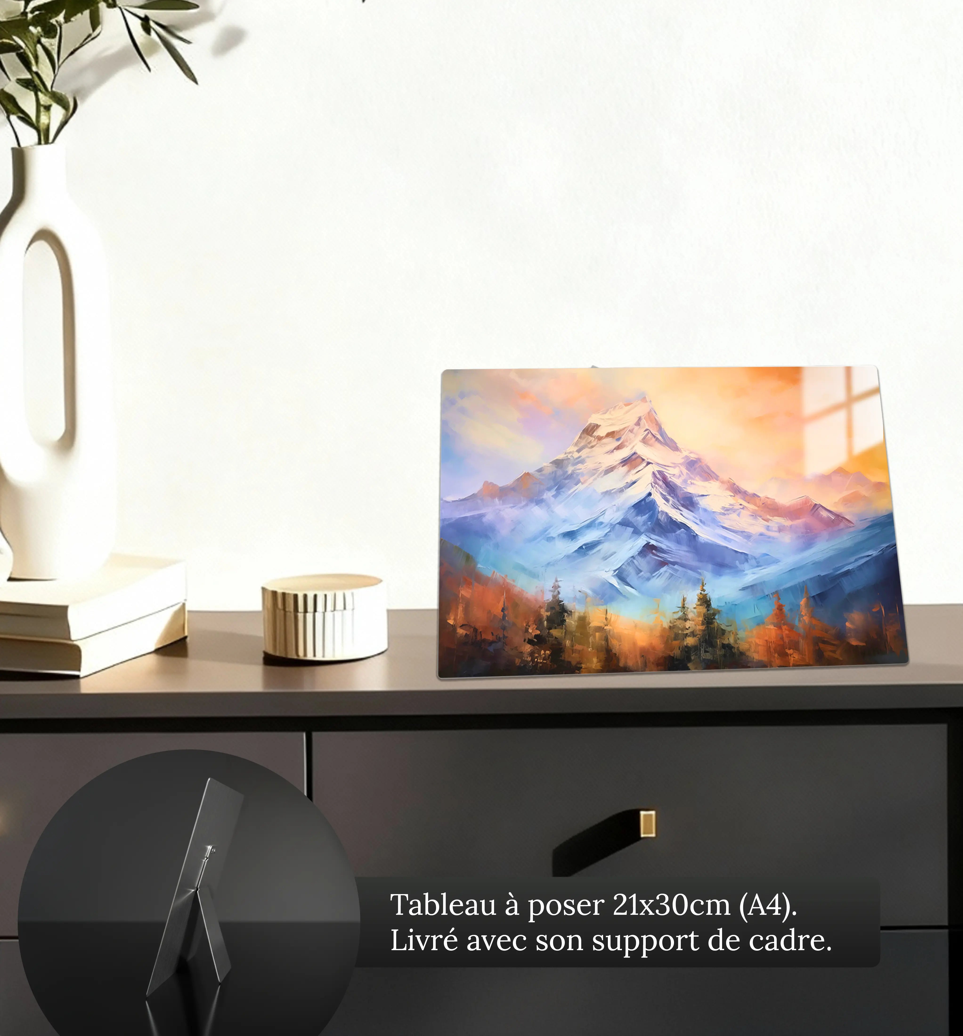 tableau-peinture-paysage-montagne-4k-petit-format-a-poser-sur-meuble | DreamWay