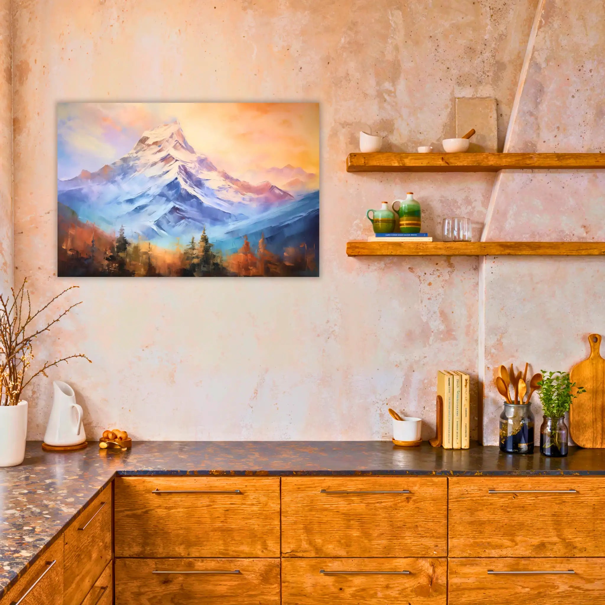 tableau-peinture-paysage-montagne-dans-la-cuisine | DreamWay