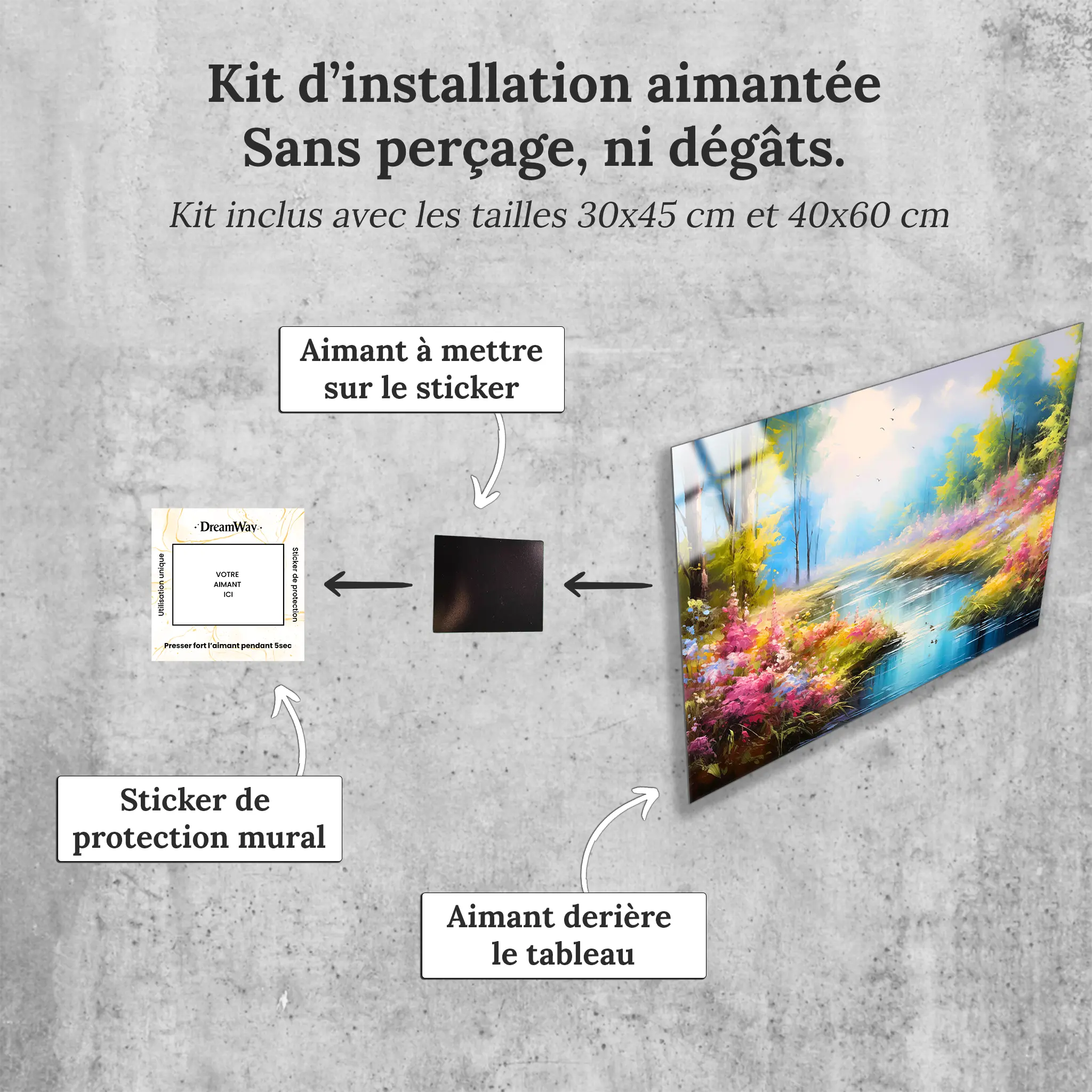 tableau-peinture-paysage-nature4k-avec-installation-aimantee | DreamWay
