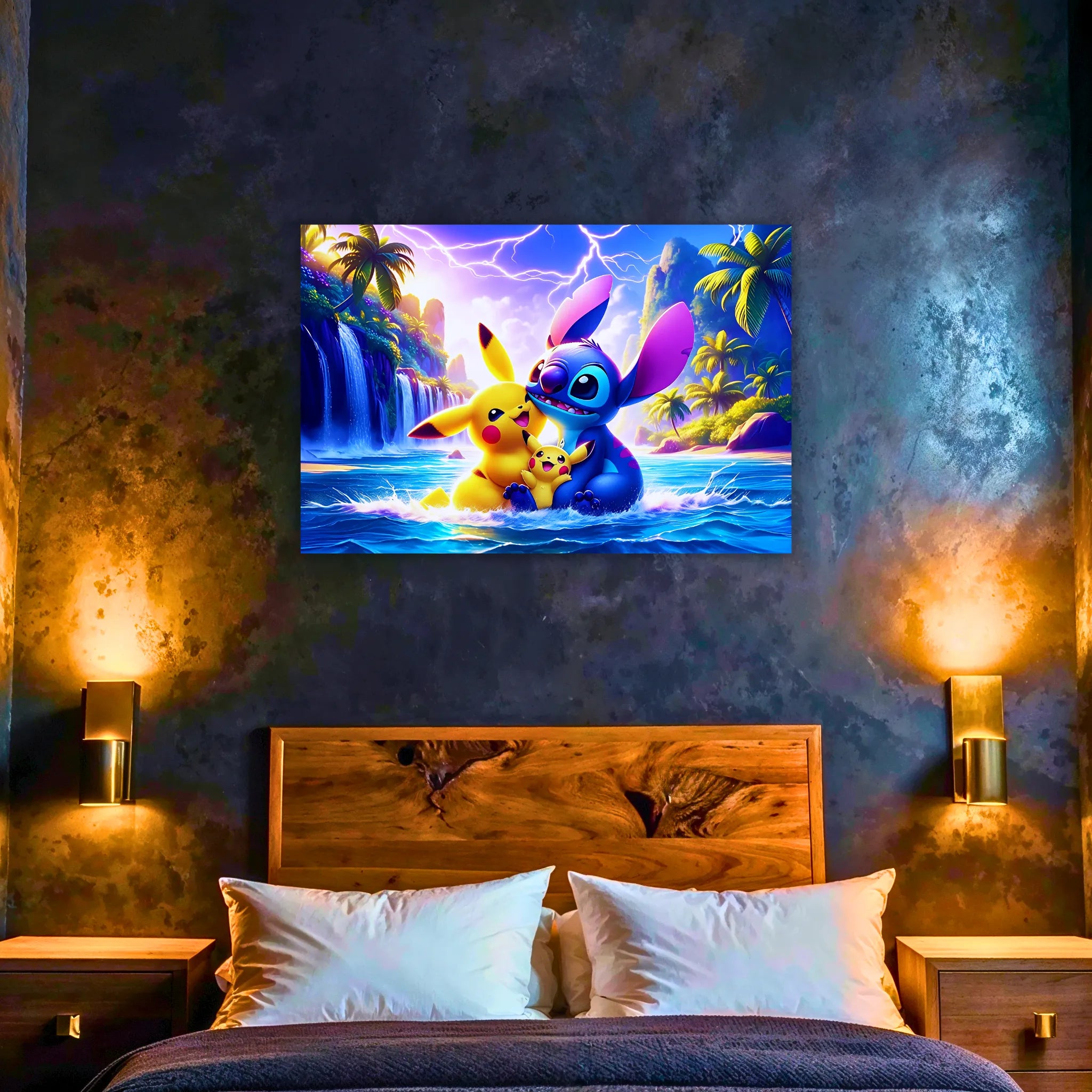 Tableau Pikachu Et Stitch Ile Paradisiaque