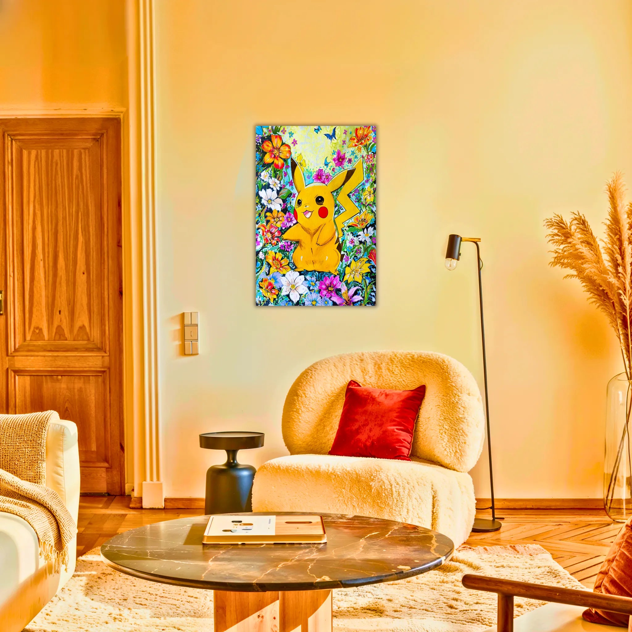 Tableau Pikachu Floral