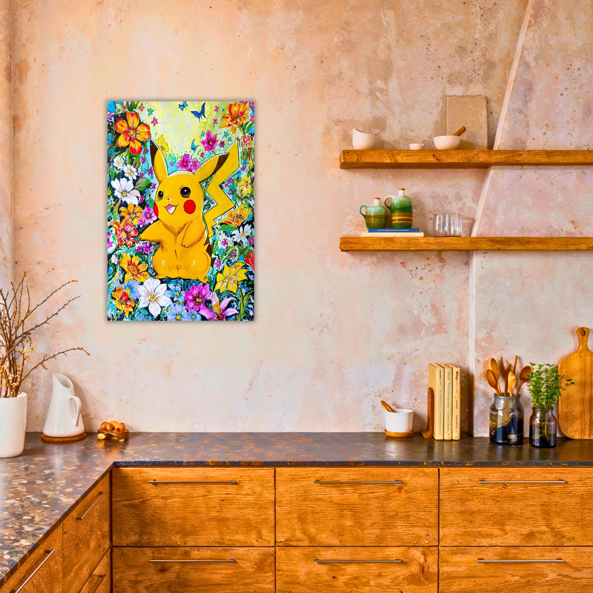 Tableau Pikachu Floral