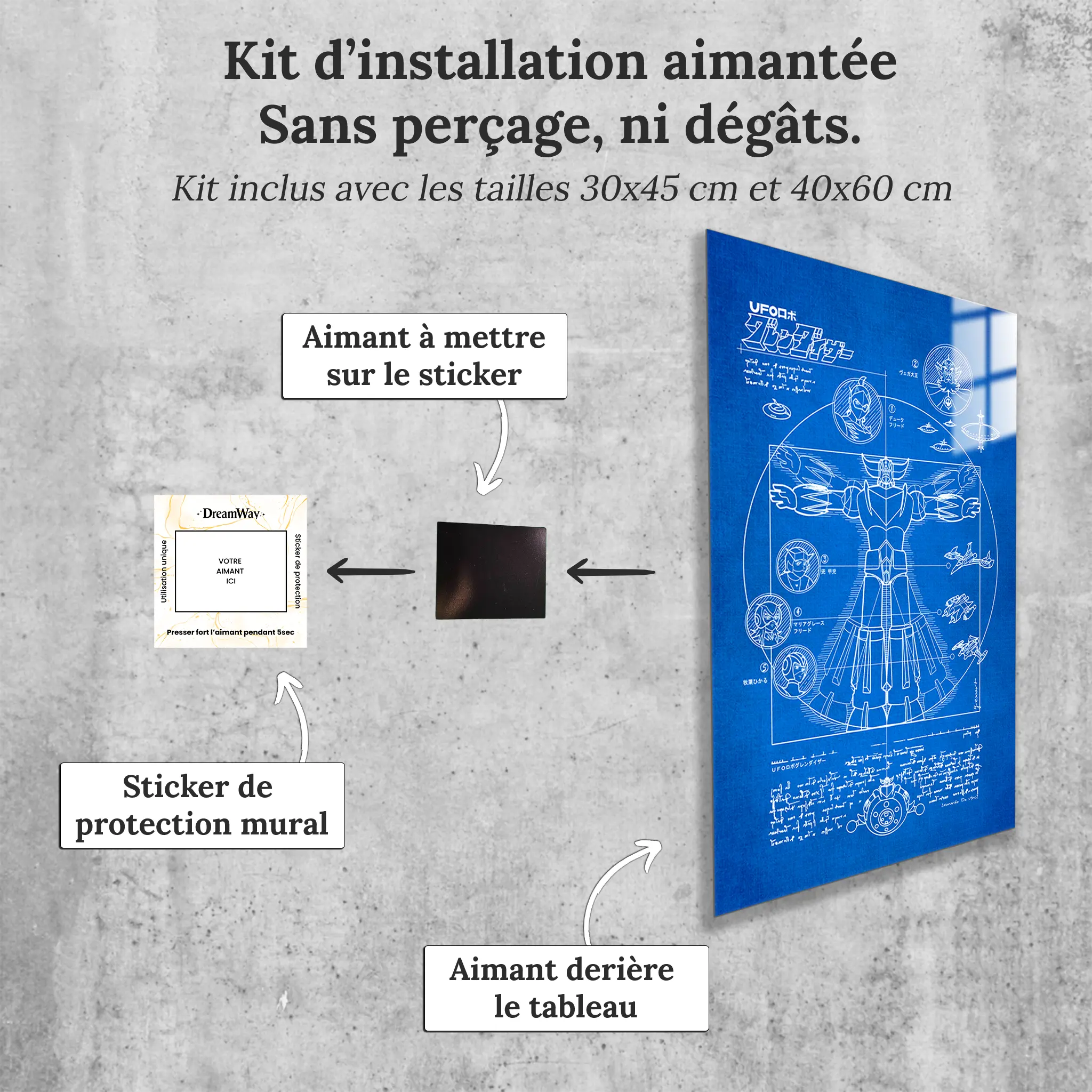 tableau-plan-goldorak-avec-installation-aimantee | DreamWay