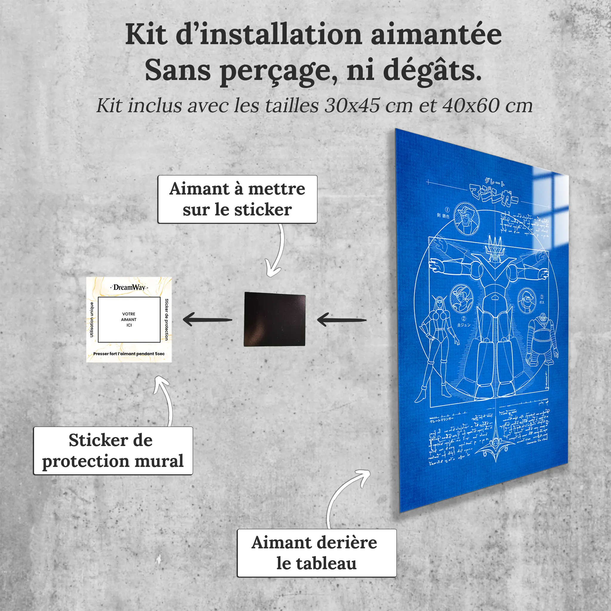 tableau-plan-great-mazinger-z-avec-installation-aimantee | DreamWay