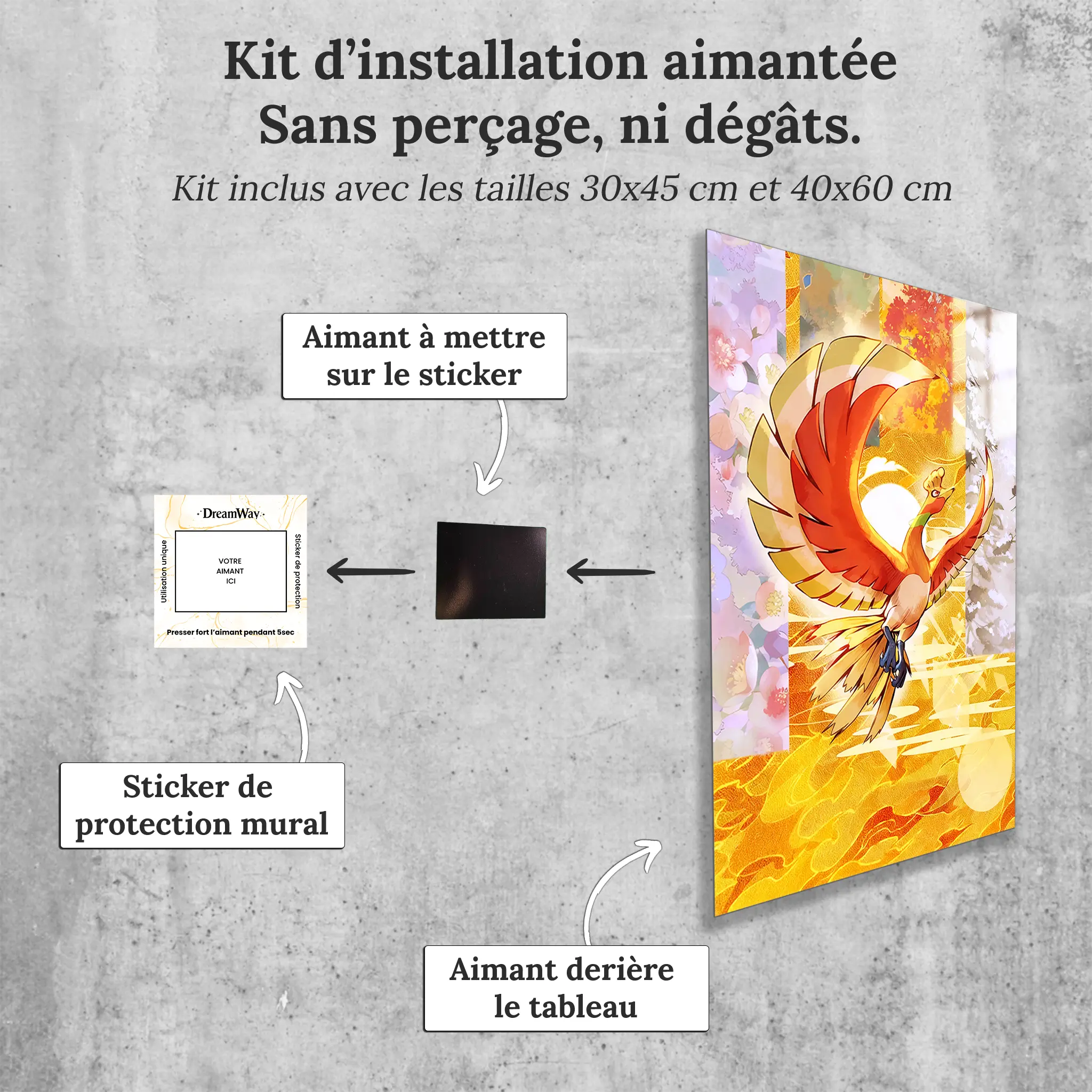 tableau-pokemon-Ho-Oh-avec-installation-aimantee | DreamWay