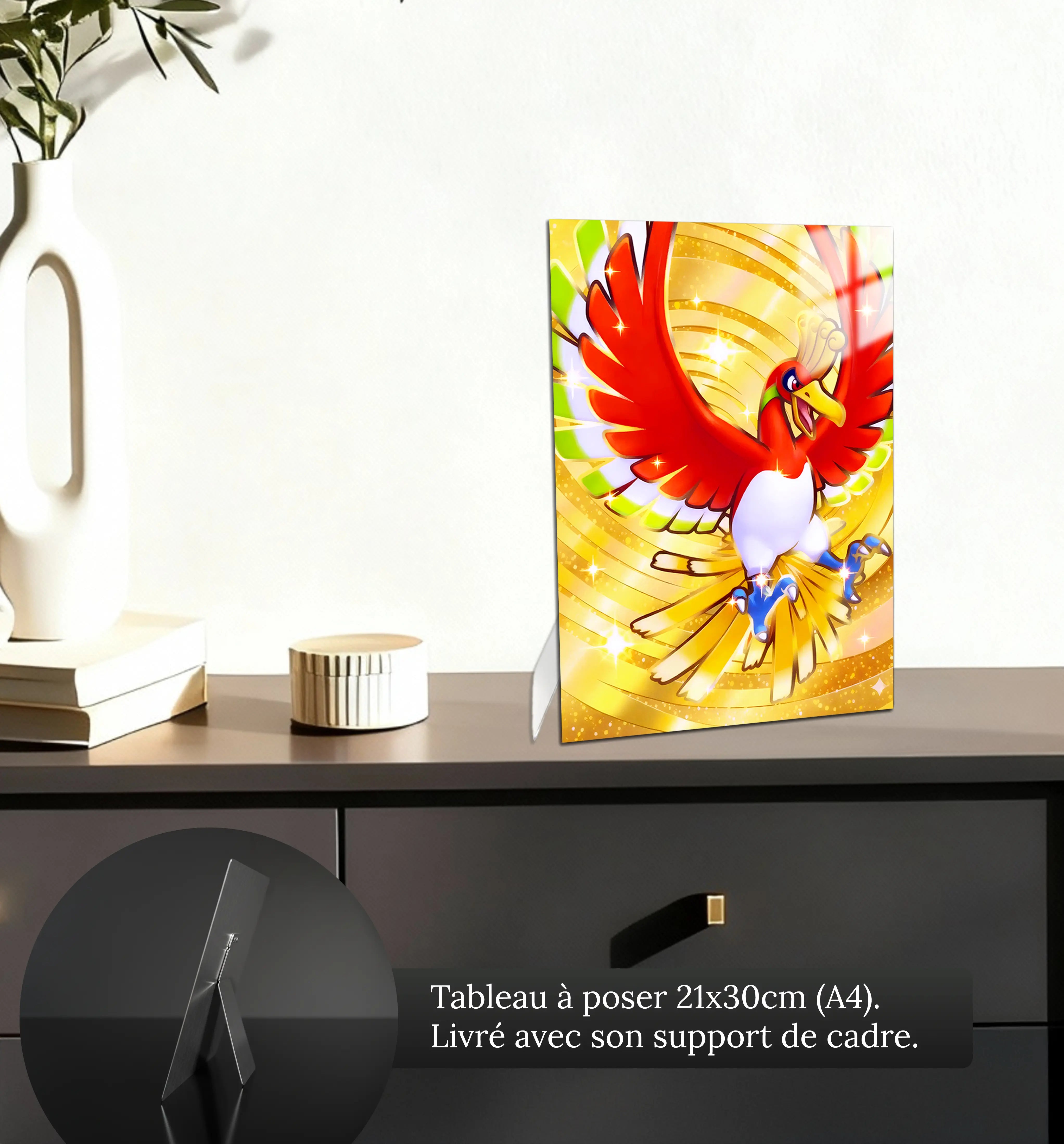 tableau-pokemon-Ho-Oh-legendaire-petit-format-a-poser-sur-meuble | DreamWay