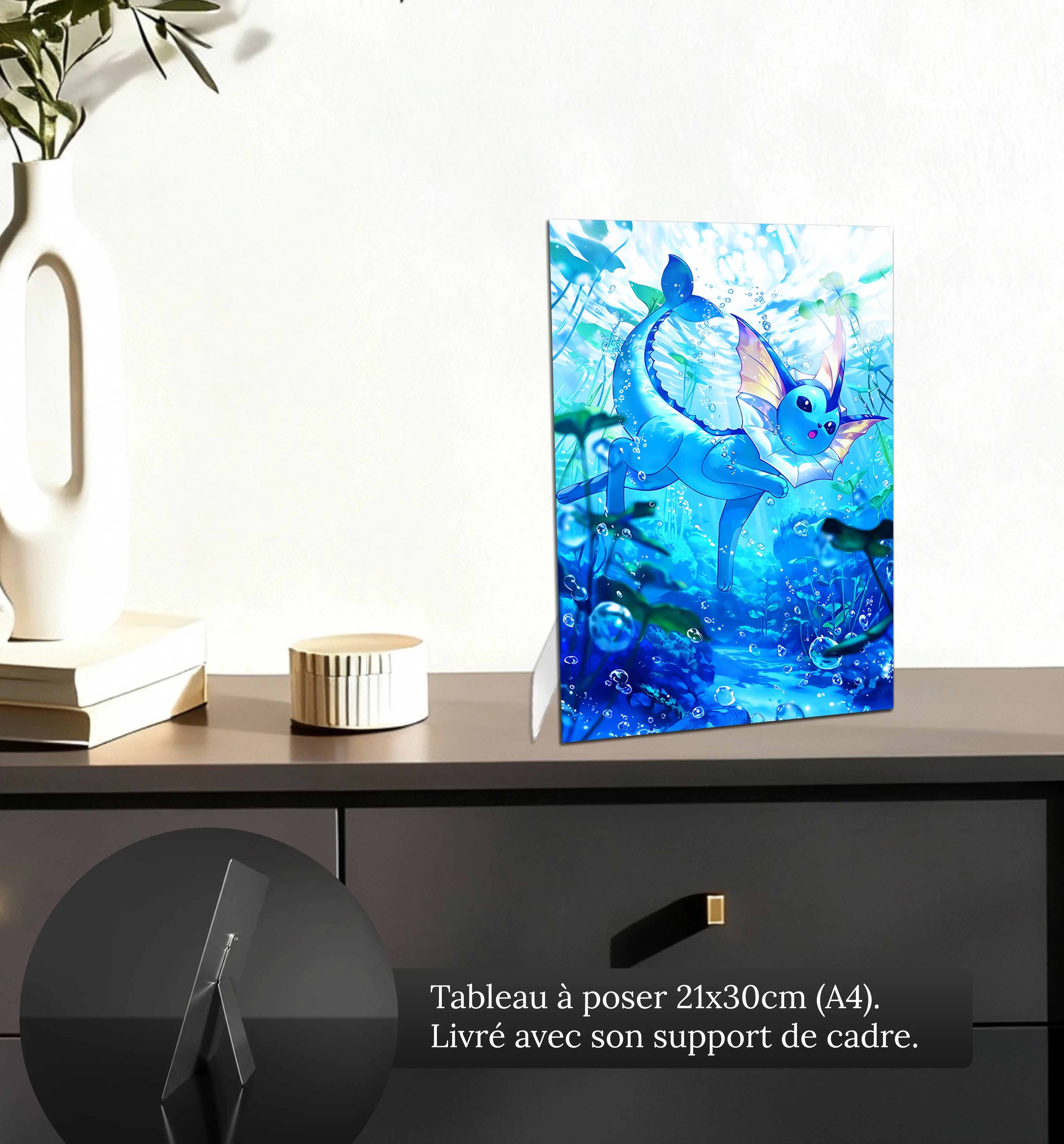 tableau-pokemon-aquali-dans-l-eau-petit-format-a-poser-sur-meuble | DreamWay