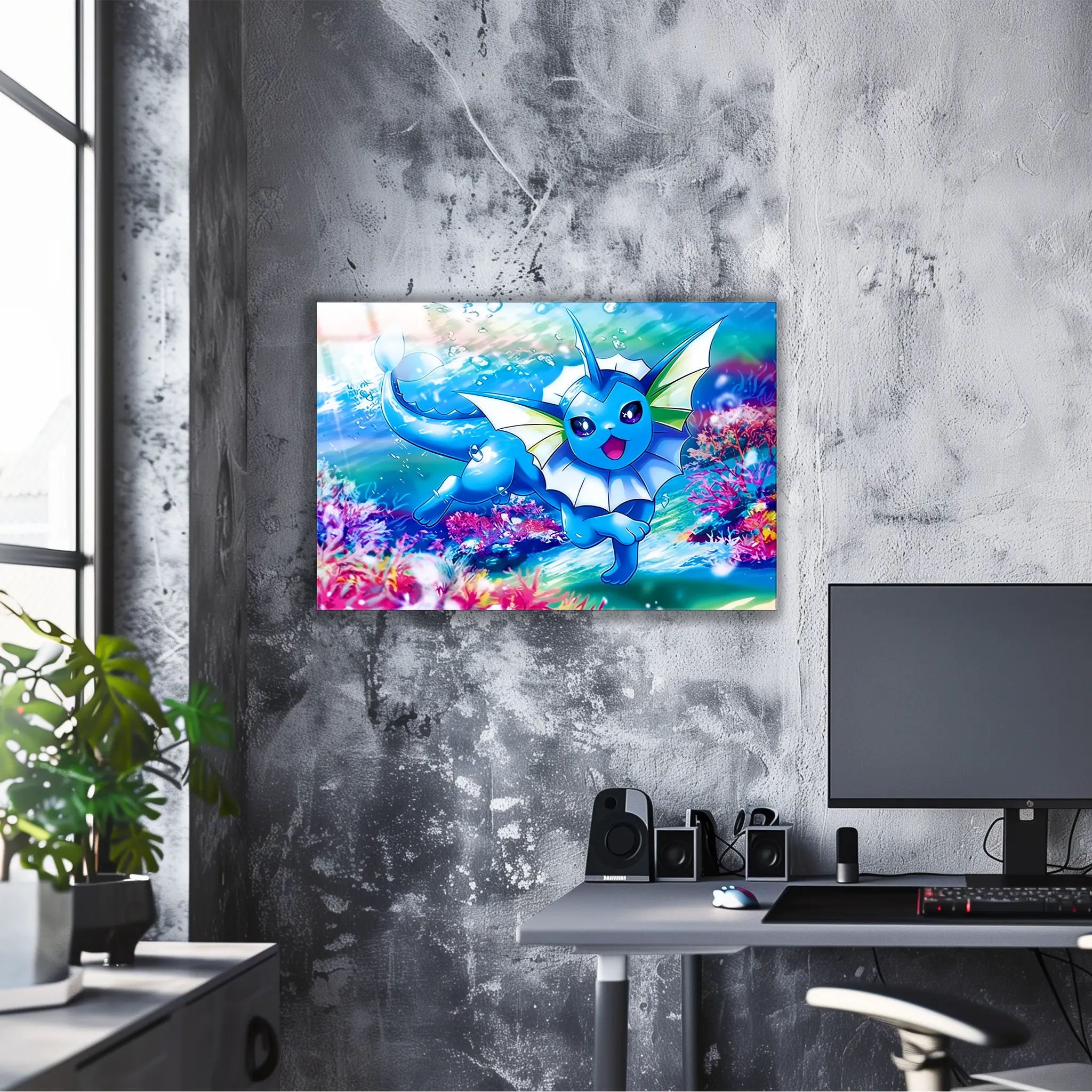 Tableau Pokémon Aquali Paysage