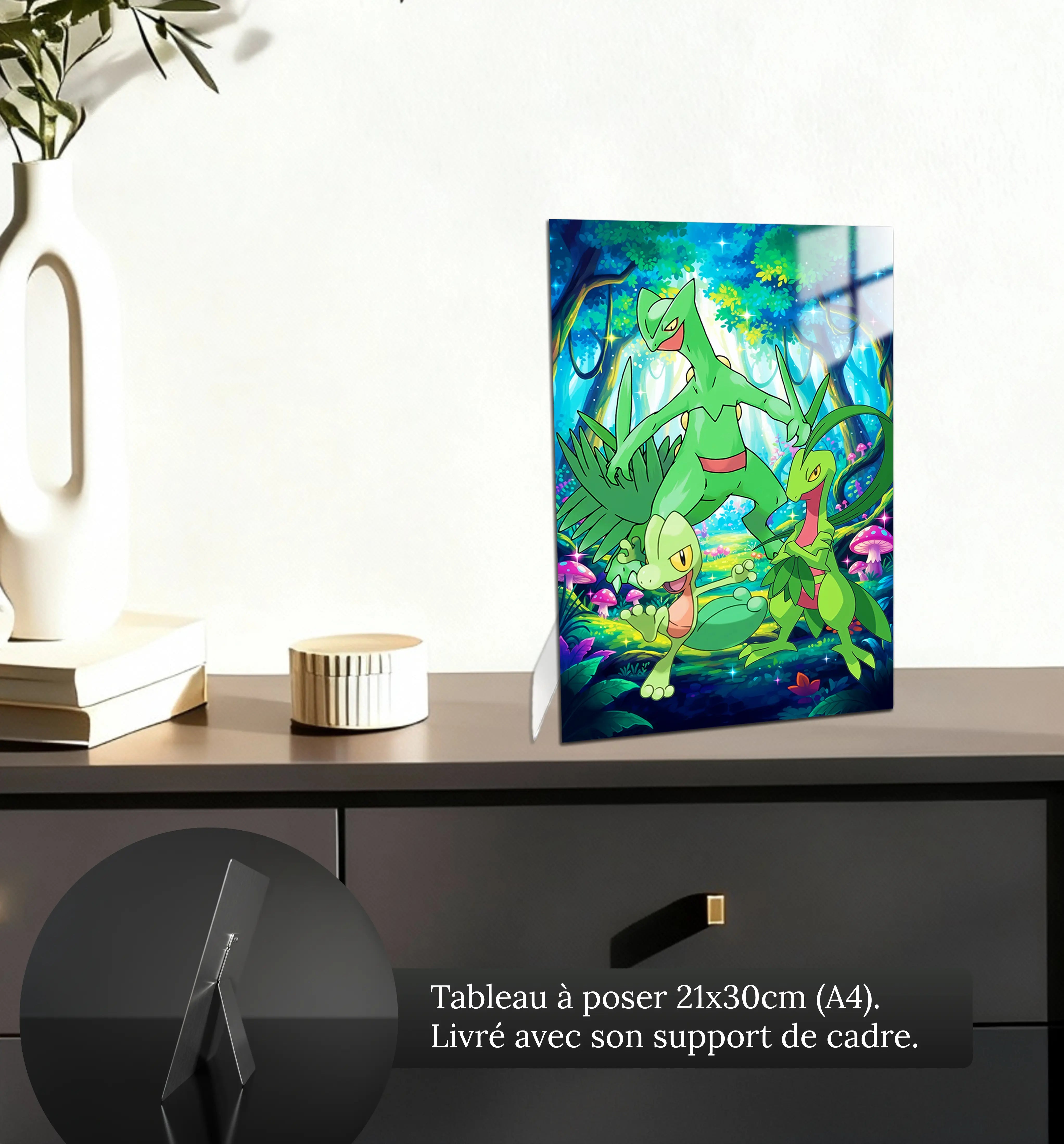 tableau-pokemon-arcko-et-ses-evolutions-petit-format-a-poser-sur-meuble | DreamWay
