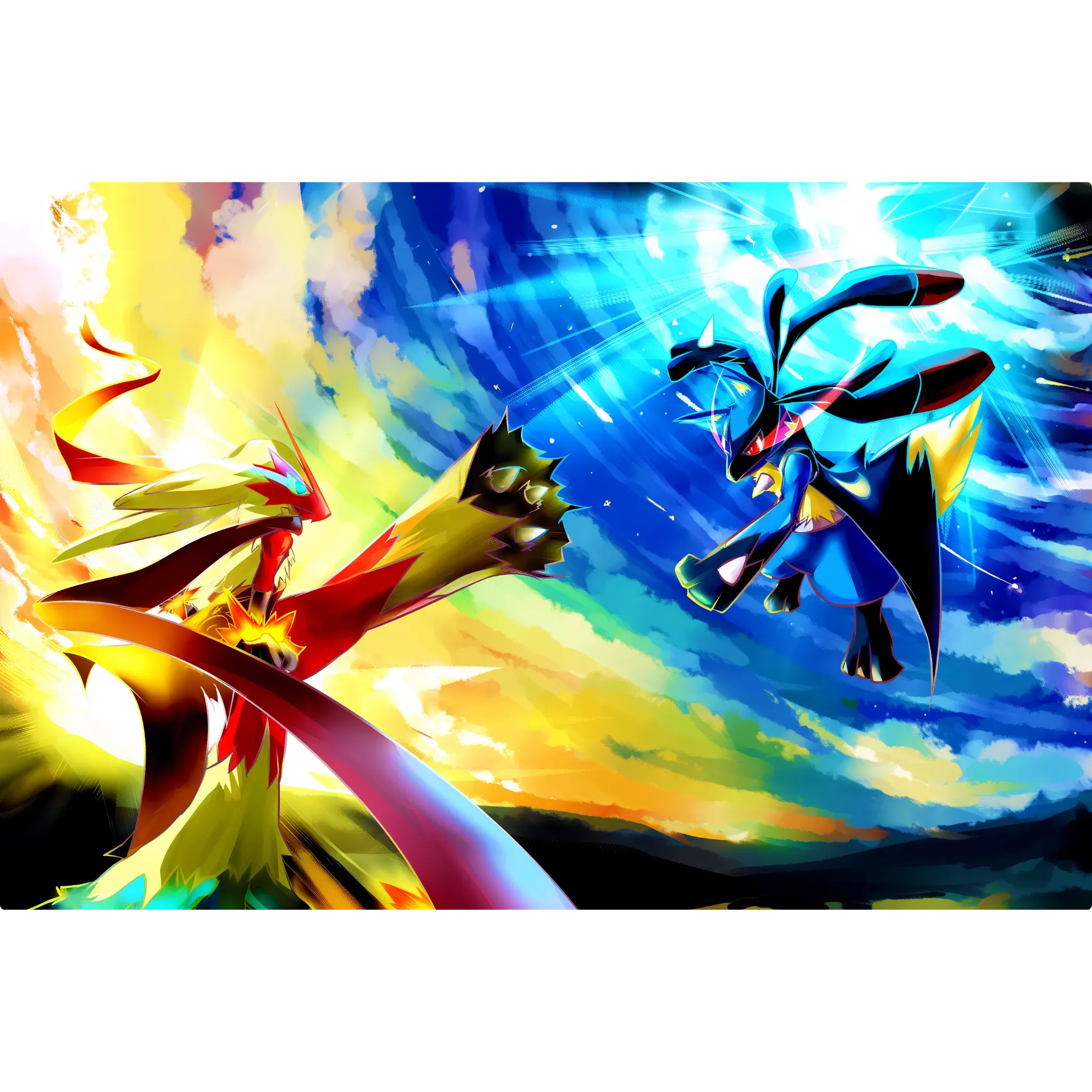 Tableau Pokémon Braségali Et Lucario