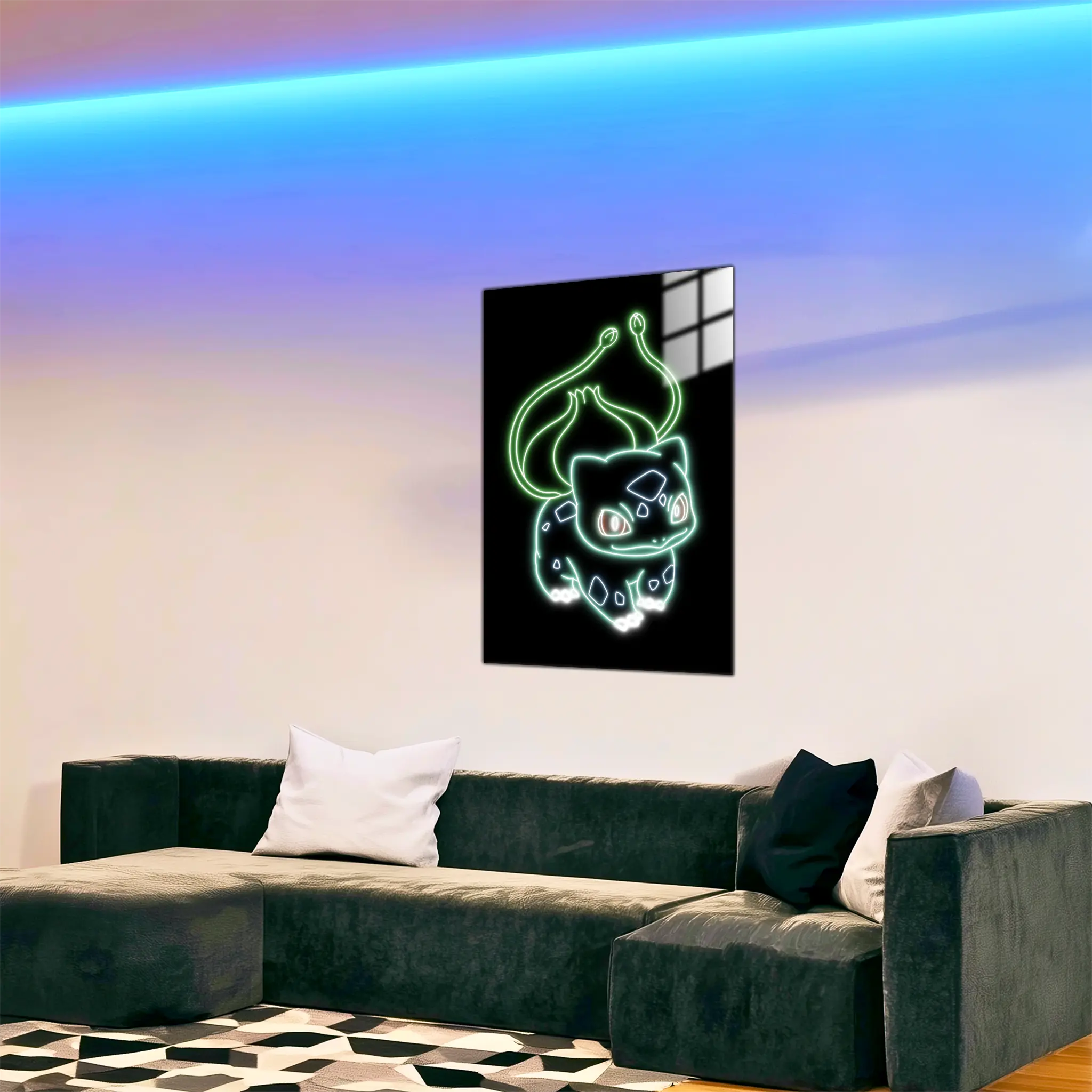 tableau-pokemon-bulbizarre-neon-dans-le-salon | DreamWay