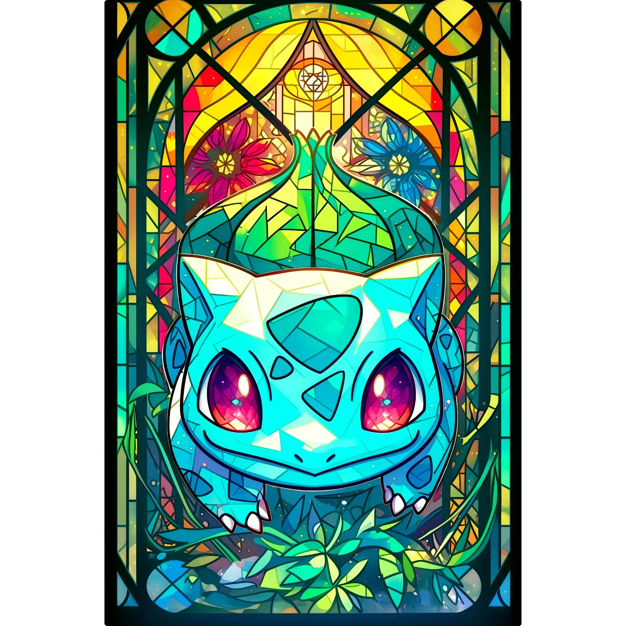 Tableau Pokémon Bulbizarre Vitrail