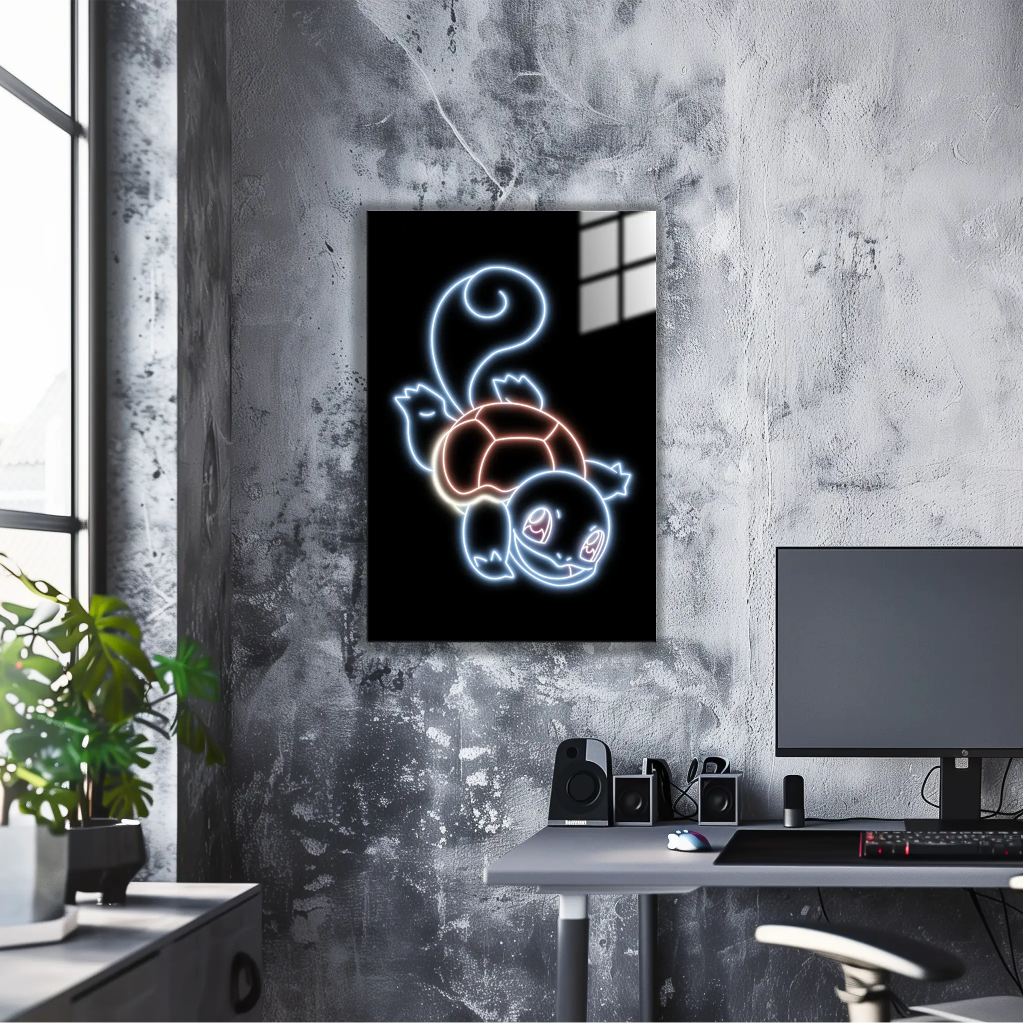 Tableau Pokémon Carapuce Néon