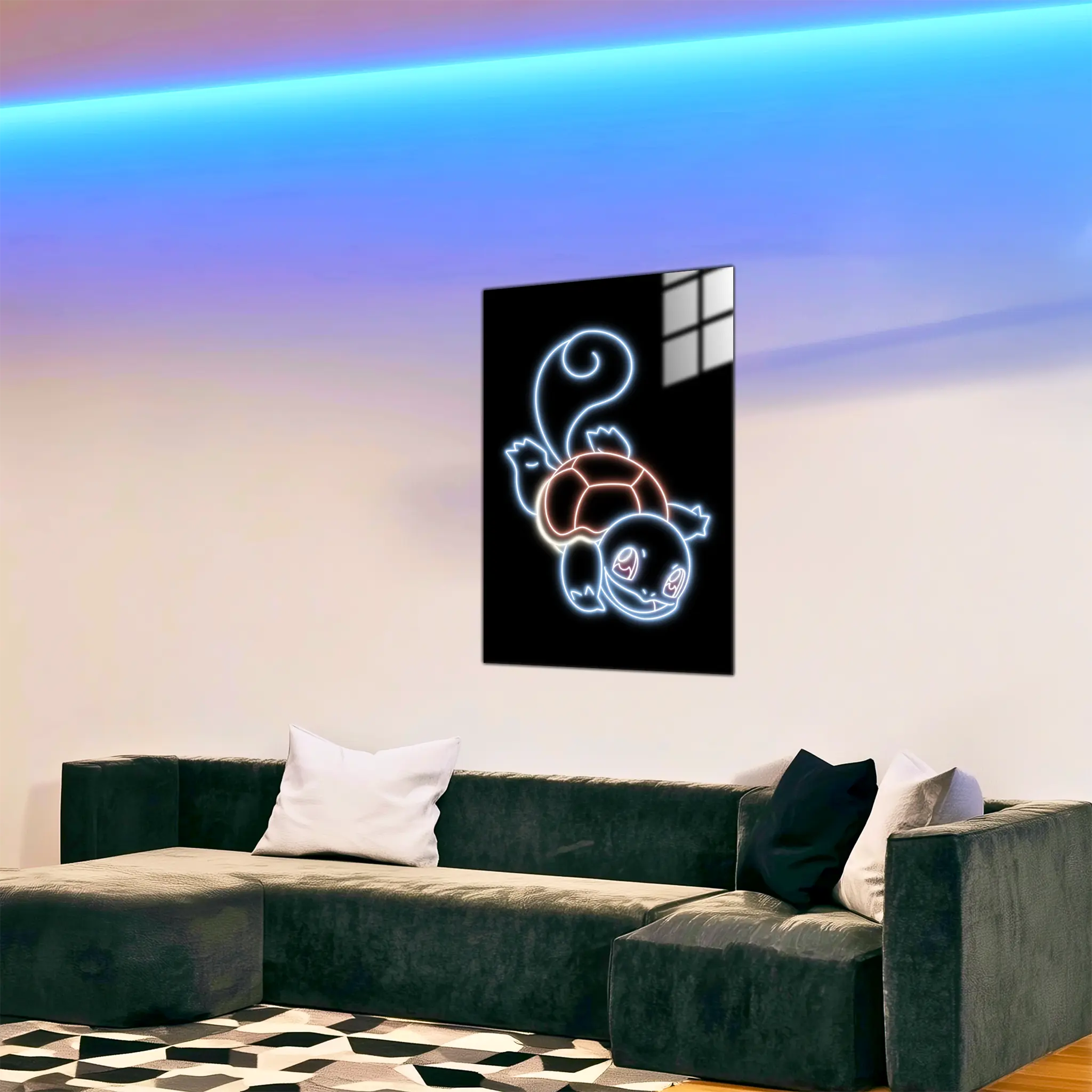 tableau-pokemon-carapuce-neon-dans-le-salon | DreamWay