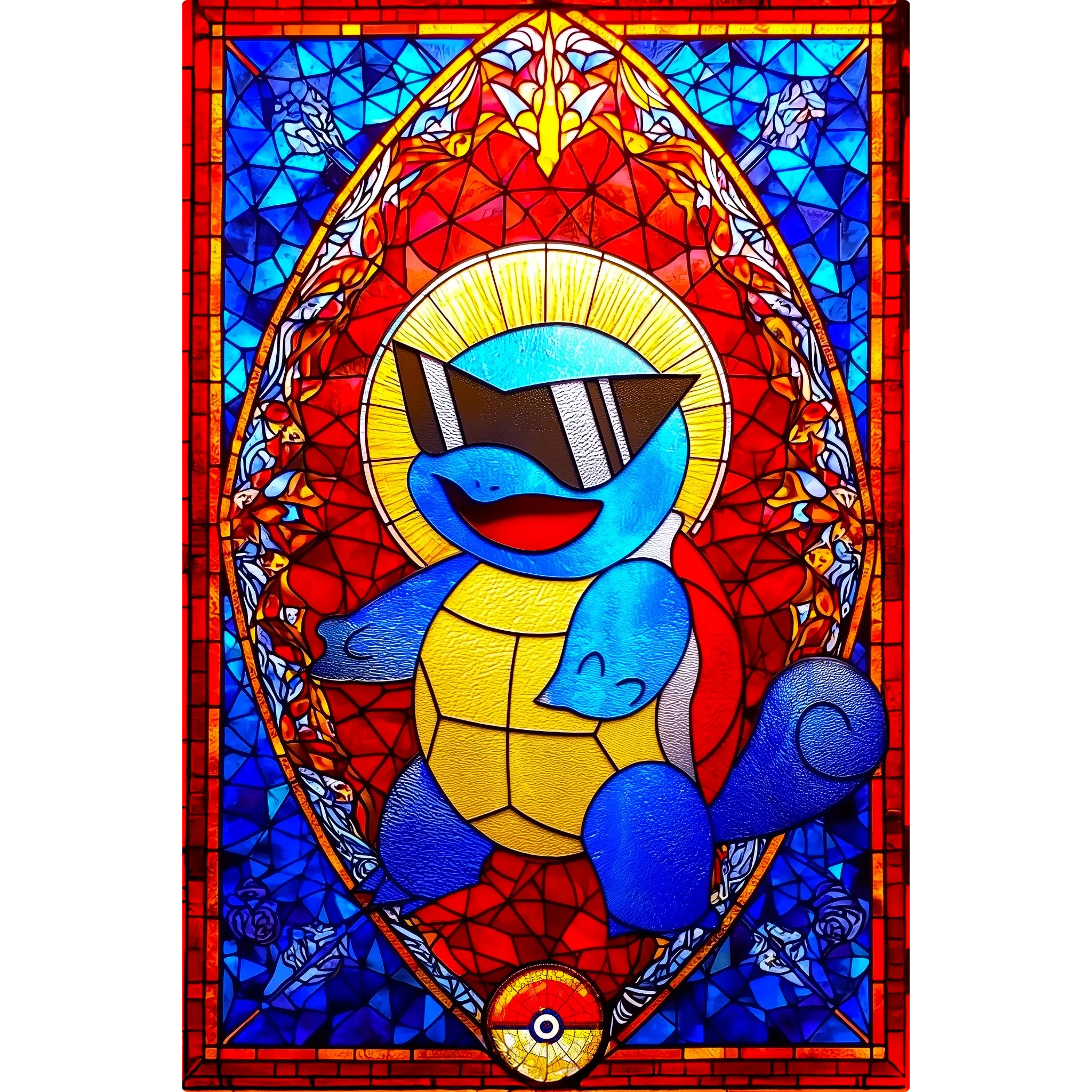 Tableau Pokémon Carapuce Vitrail