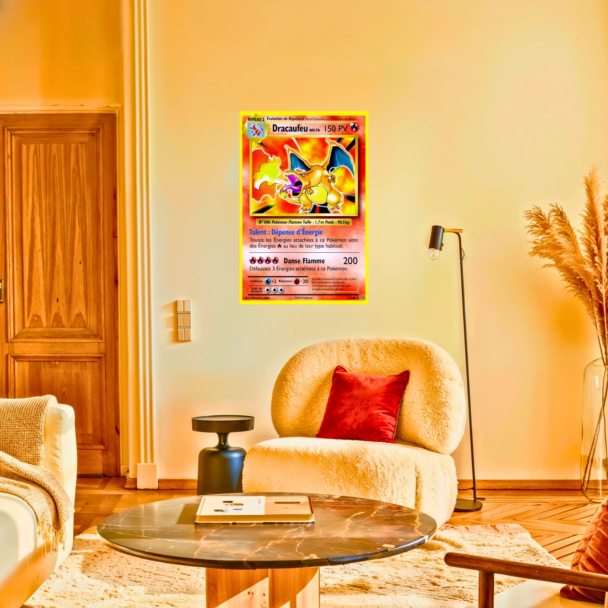 Tableau Pokémon Carte Dracaufeu