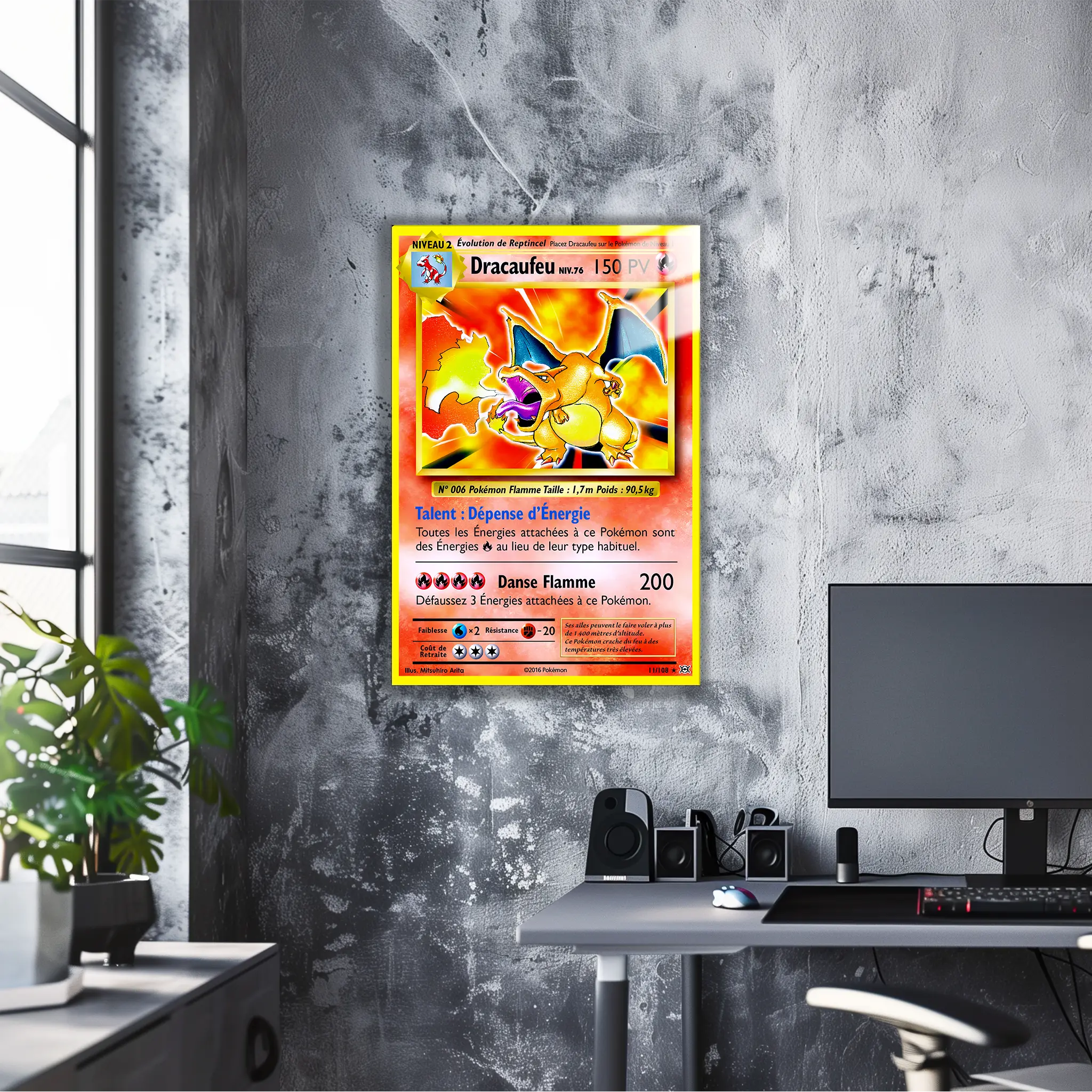 Tableau Pokémon Carte Dracaufeu