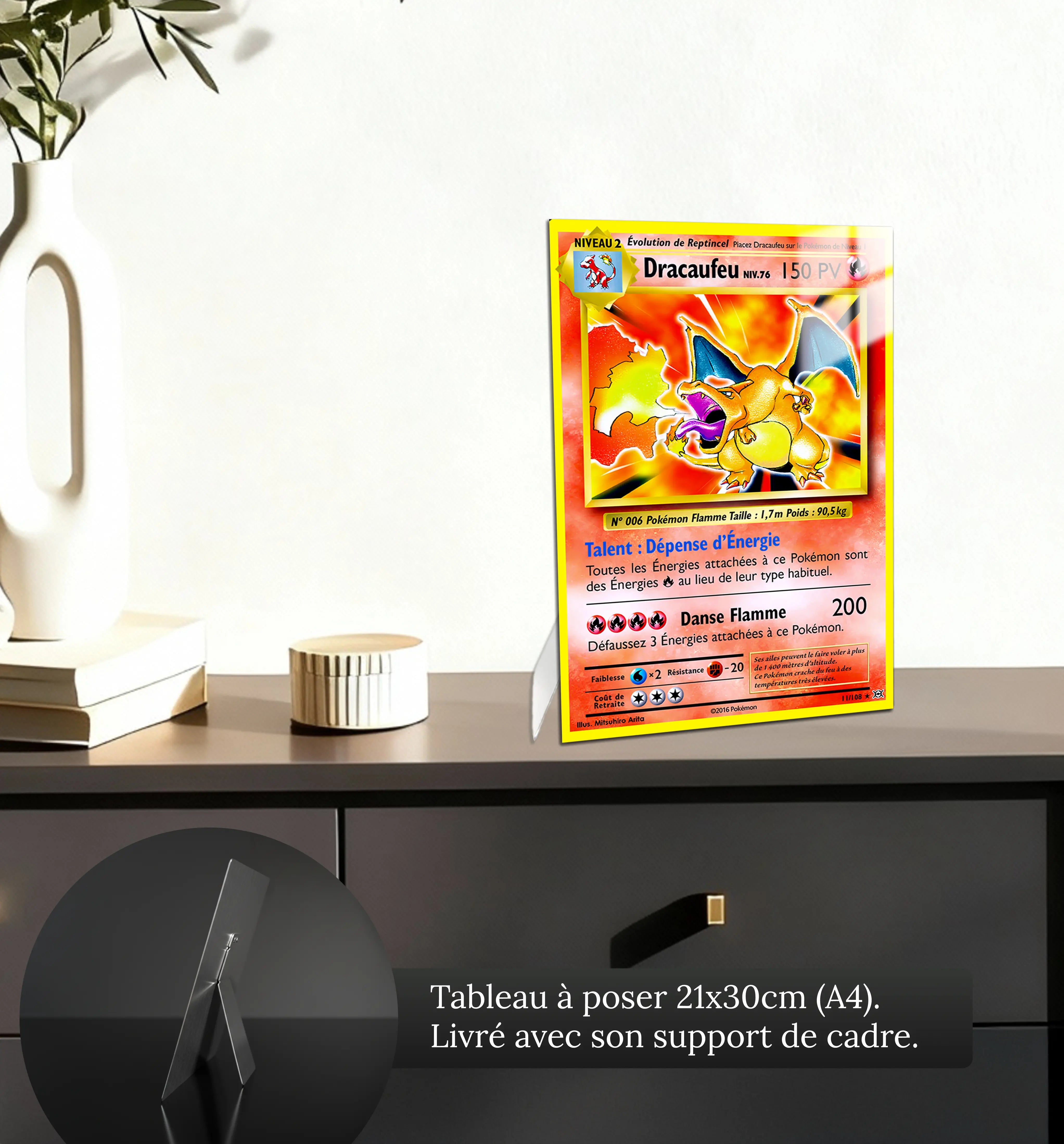 tableau-pokemon-carte-dracaufeu-petit-format-a-poser-sur-meuble | DreamWay