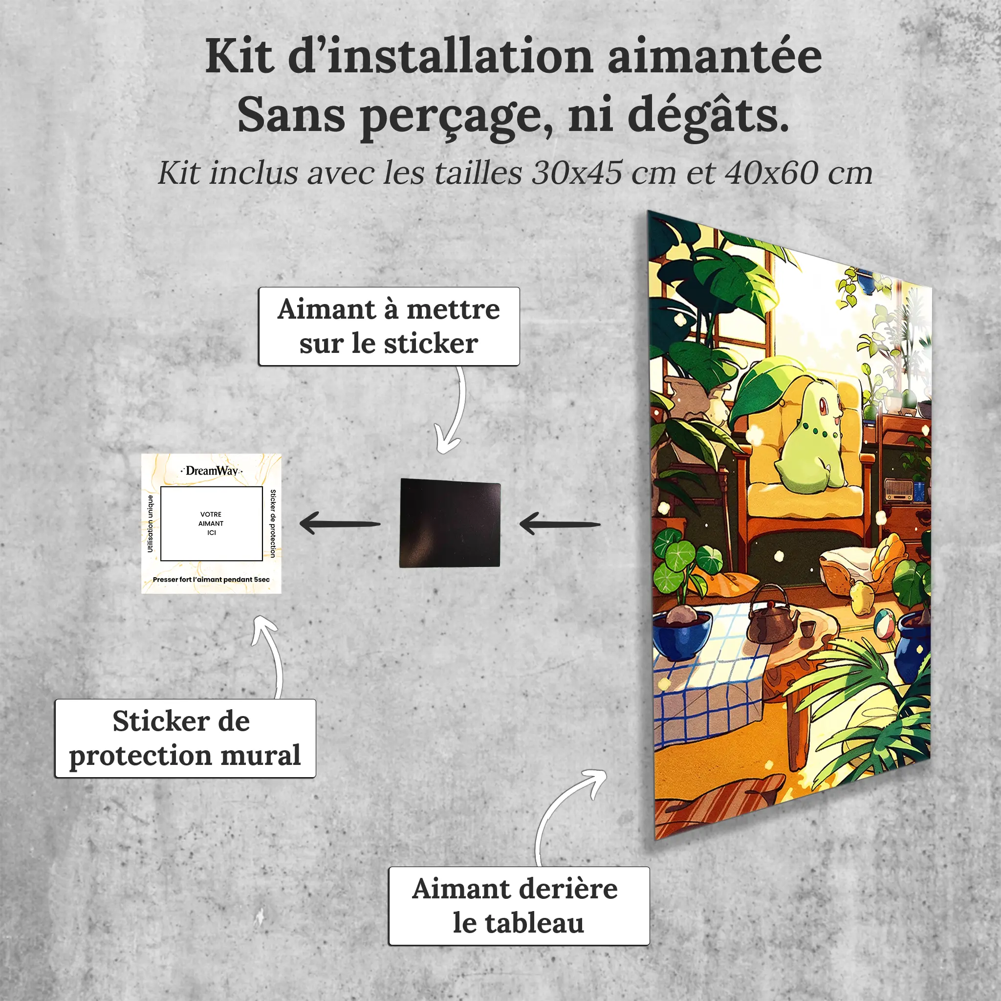 tableau-pokemon-germignon-avec-installation-aimantee | DreamWay