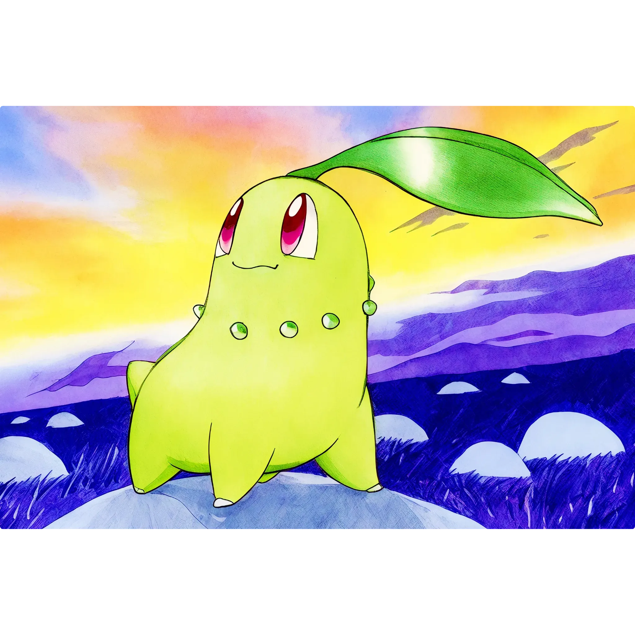 Tableau Pokémon Germignon Paysage