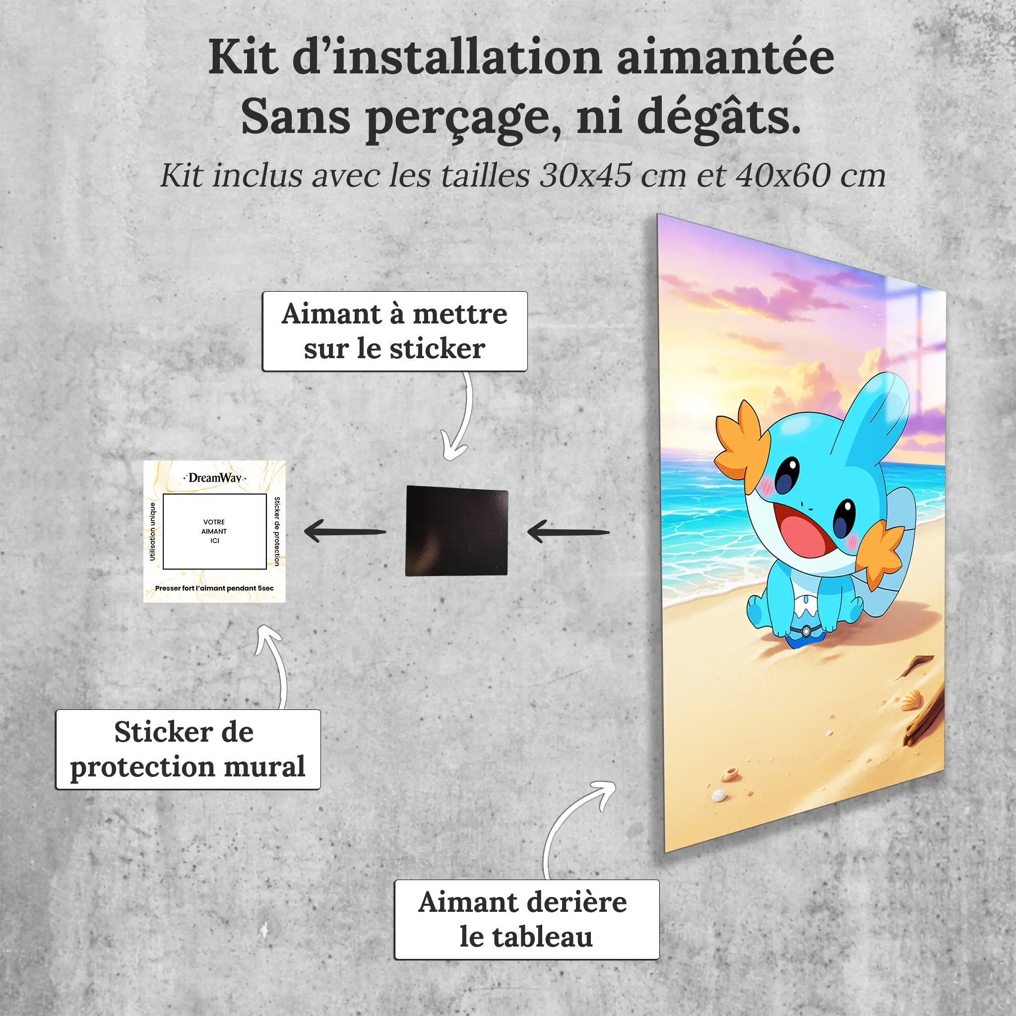 tableau-pokemon-gobou-plage-avec-installation-aimantee | DreamWay