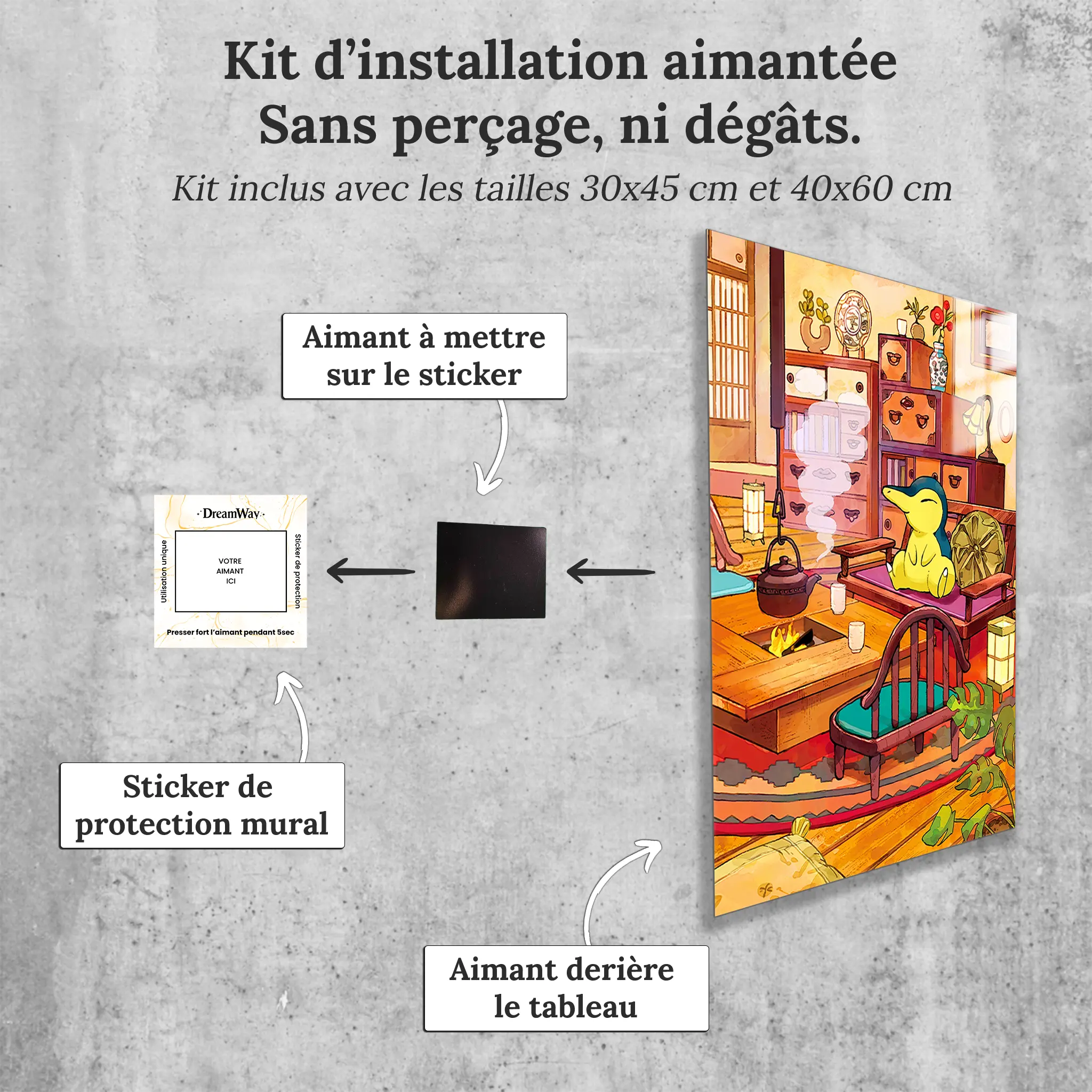 tableau-pokemon-hericendre-avec-installation-aimantee | DreamWay