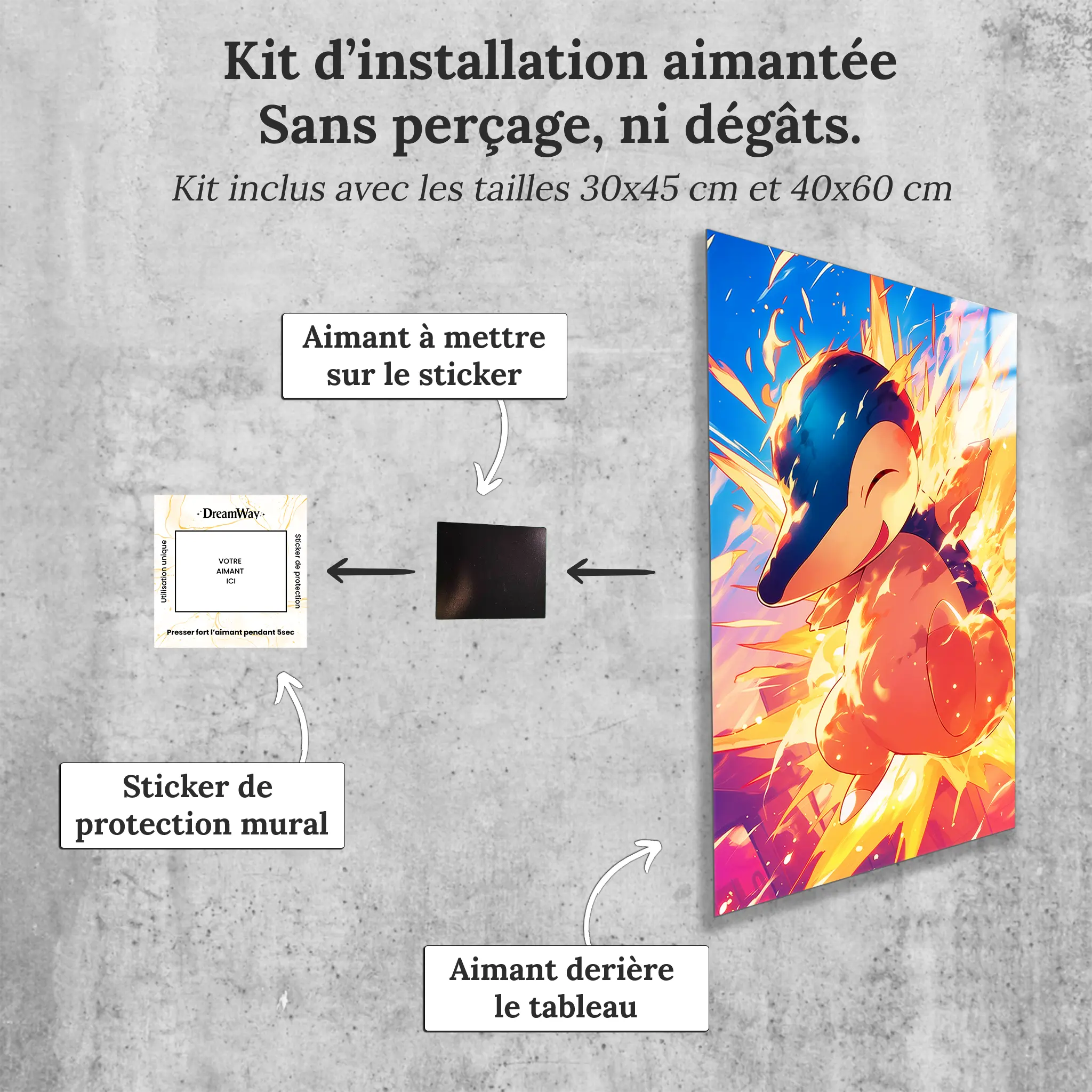 tableau-pokemon-hericendre-explosion-avec-installation-aimantee | DreamWay