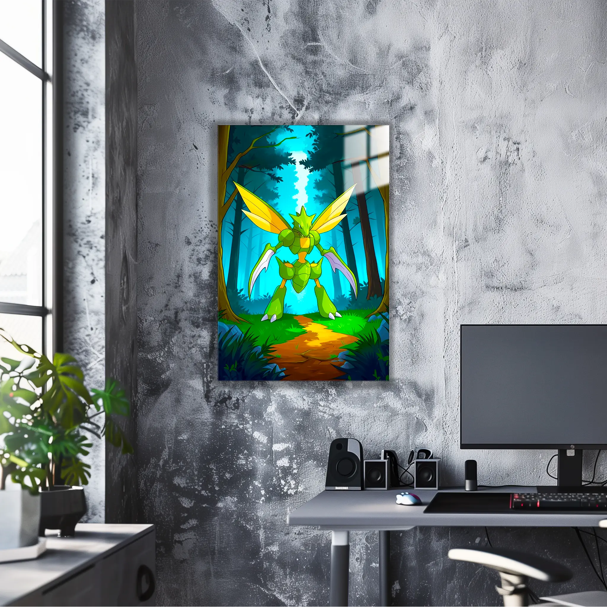 Tableau Pokémon Insécateur dans la forêt