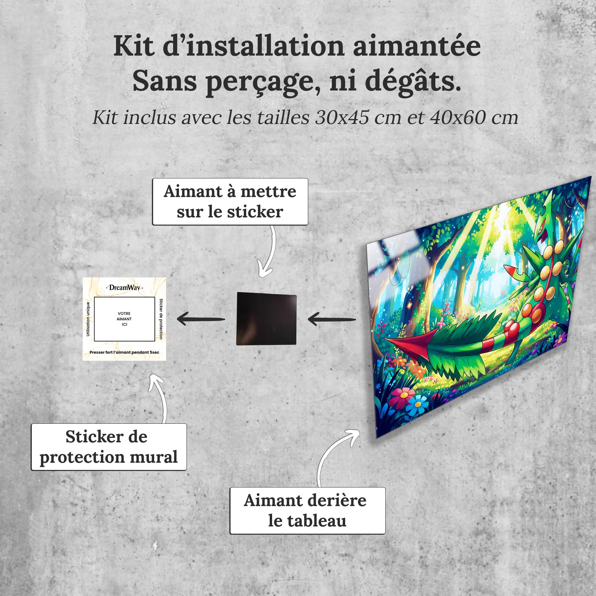 tableau-pokemon-jungko-paysage-avec-installation-aimantee | DreamWay