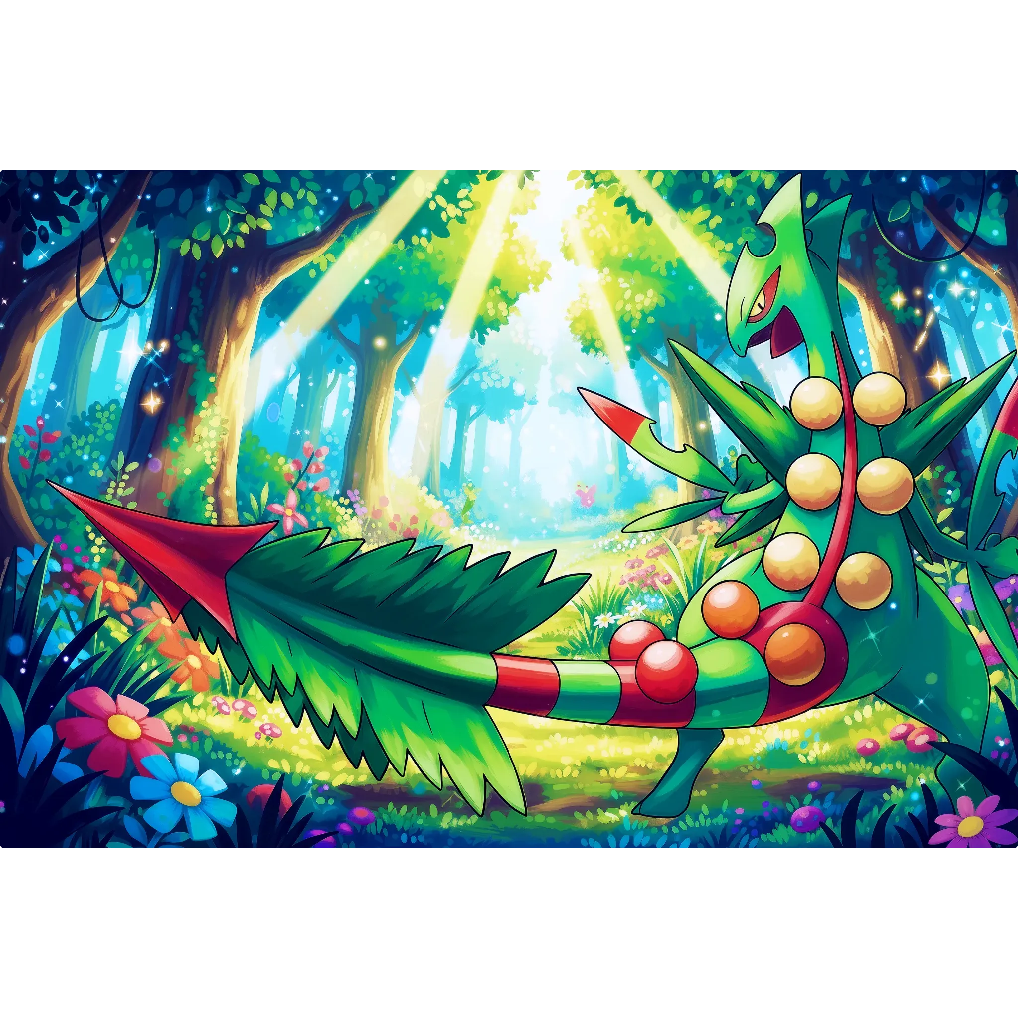 Tableau Pokémon Jungko Paysage