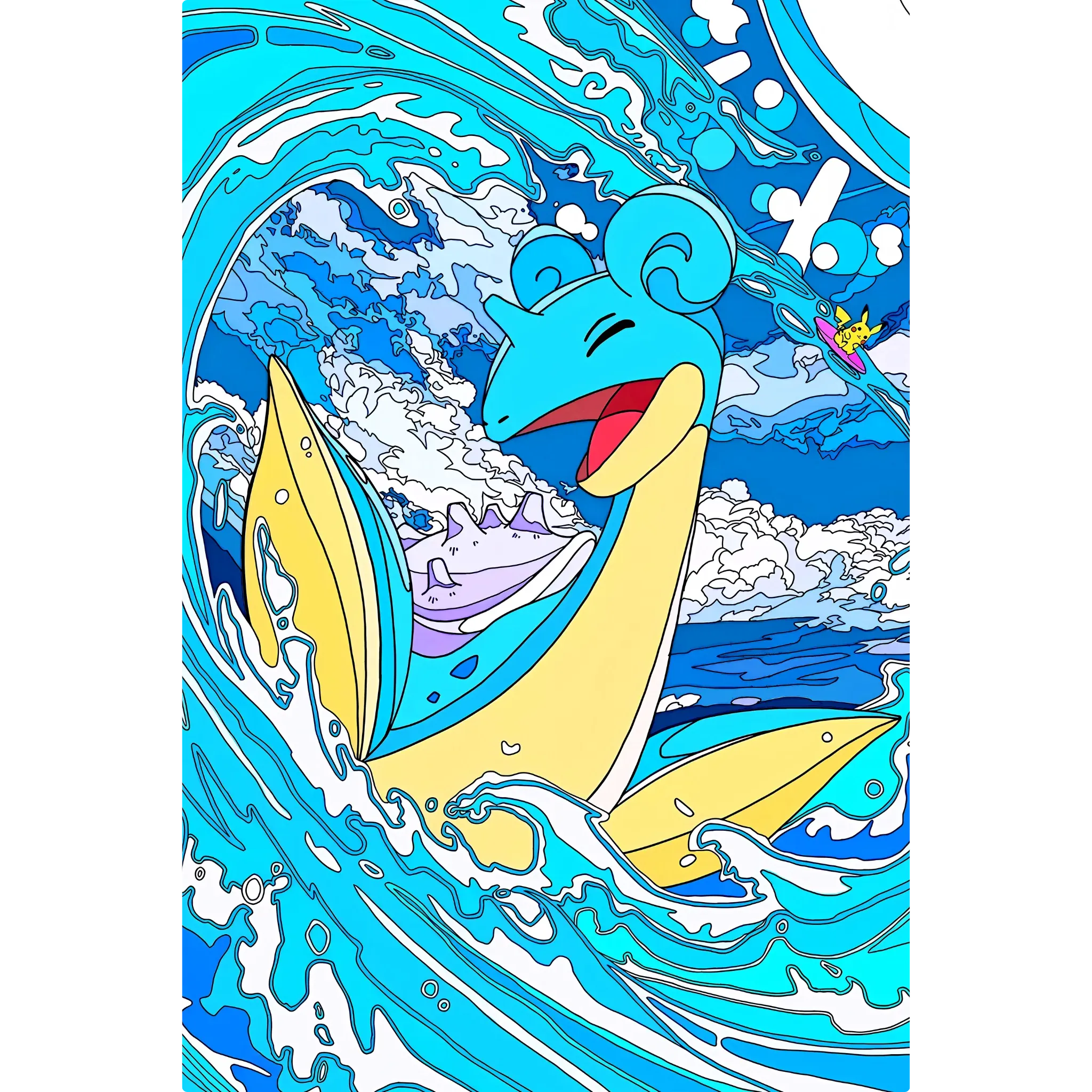 Tableau Pokémon Lokhlass Et Pikachu