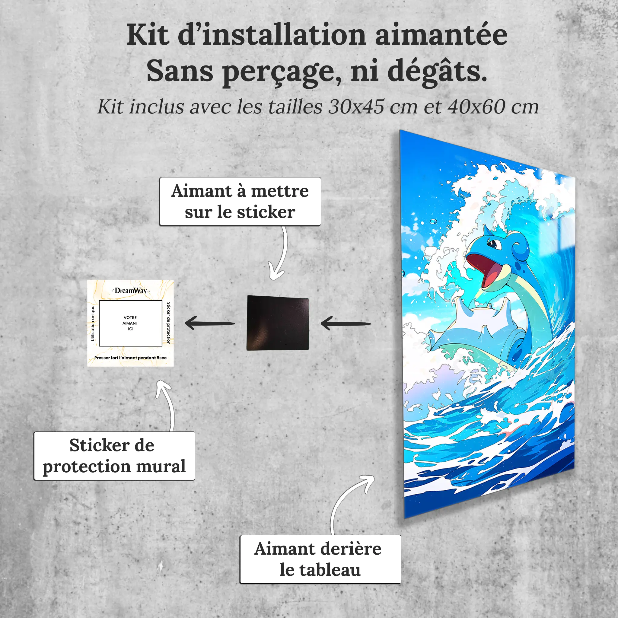tableau-pokemon-lokhlass-vagues-avec-installation-aimantee | DreamWay