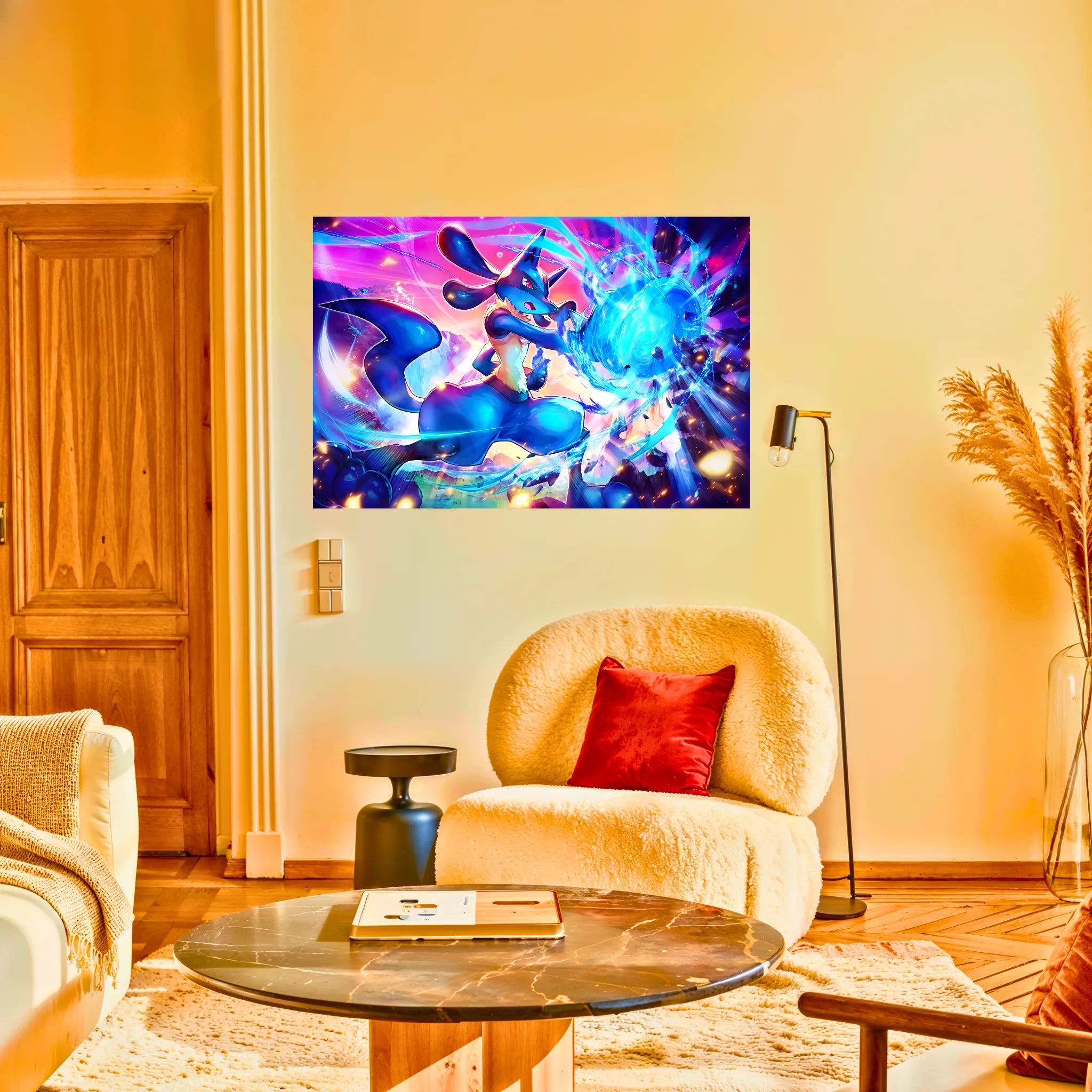 Tableau Pokémon Lucario Paysage