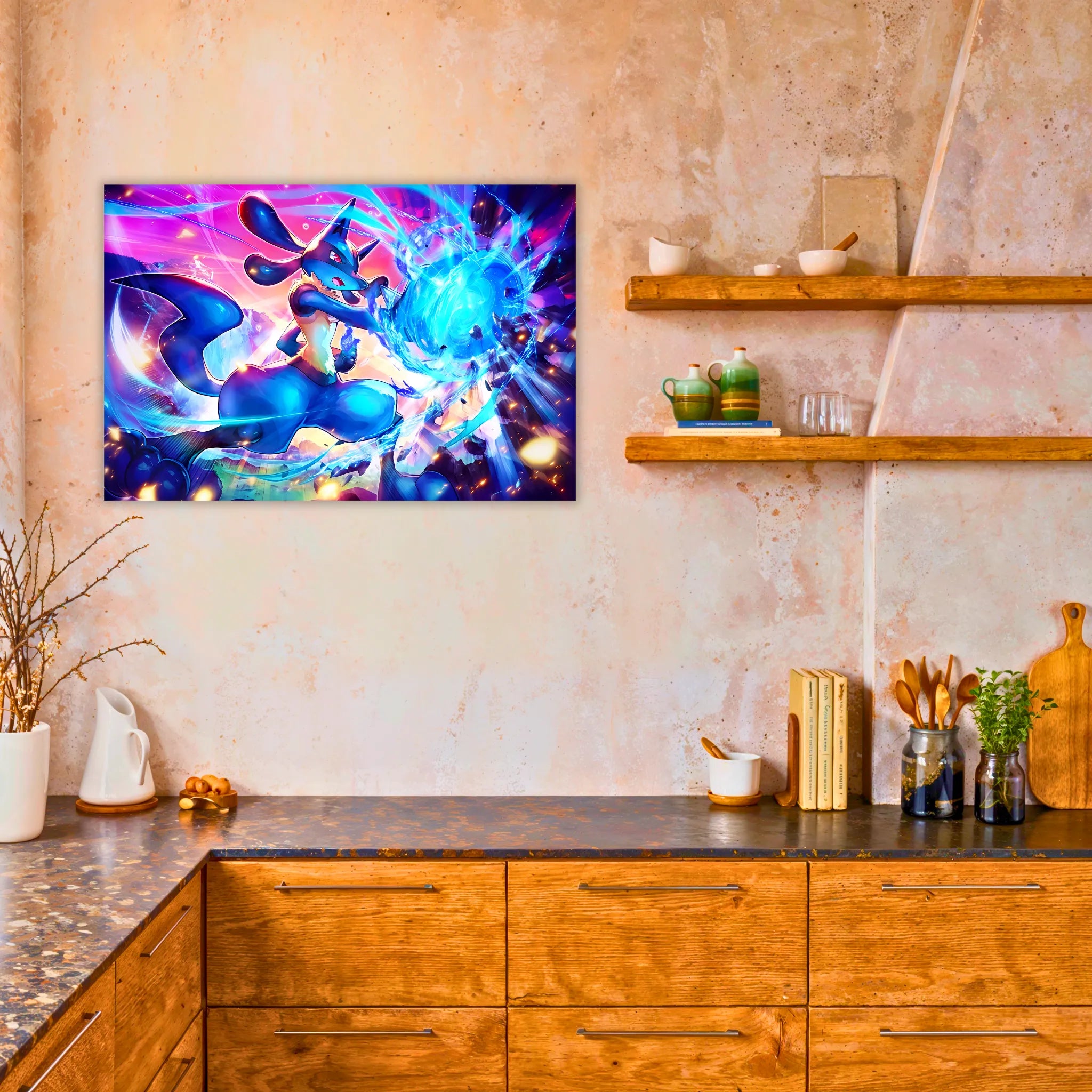 Tableau Pokémon Lucario Paysage
