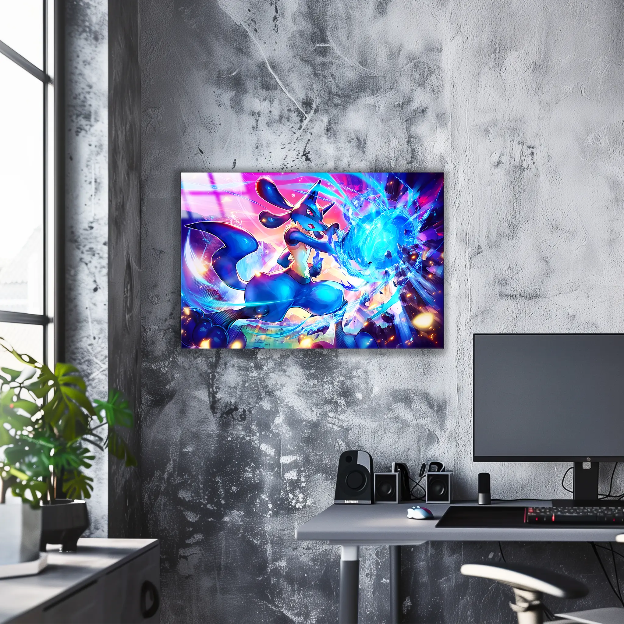 Tableau Pokémon Lucario Paysage