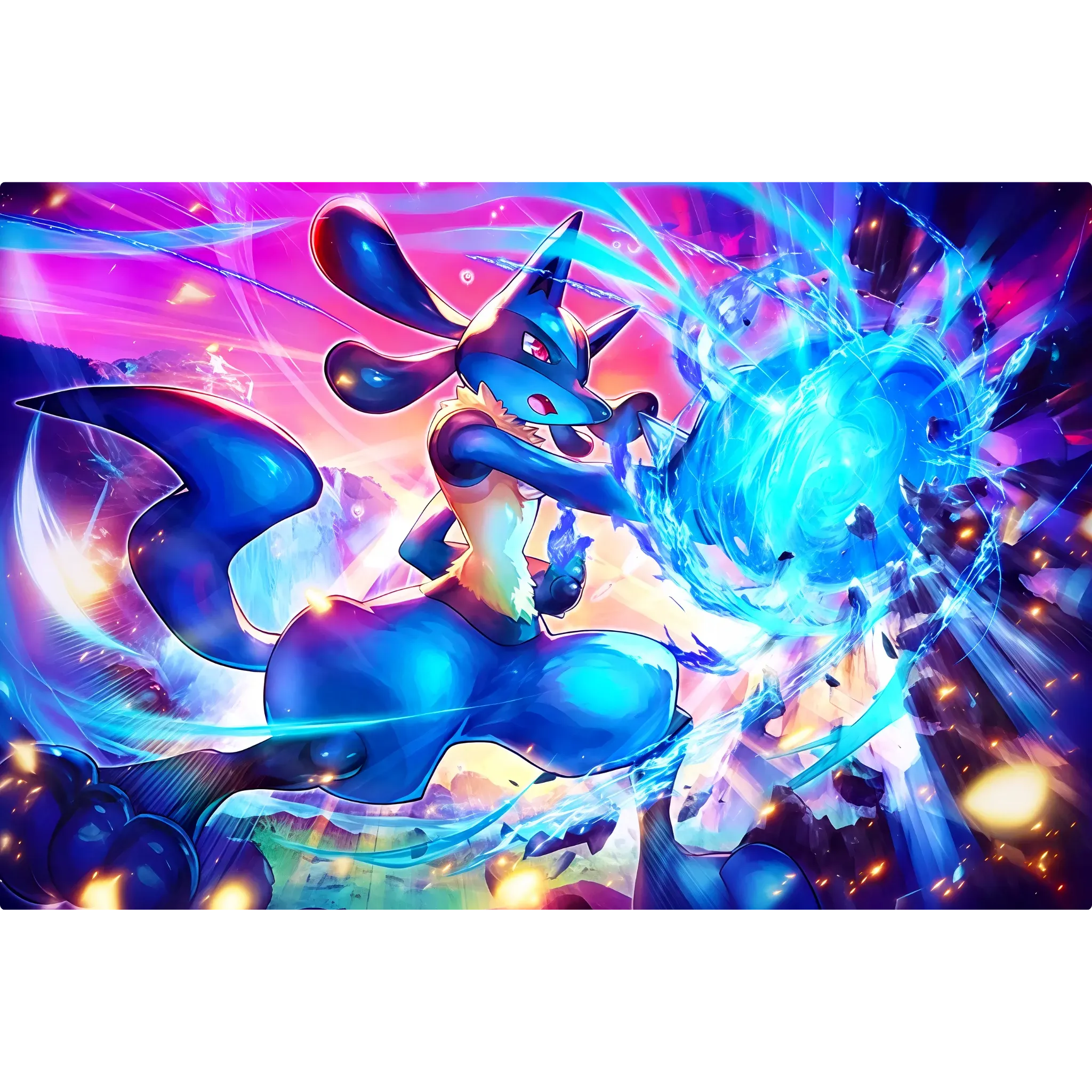 Tableau Pokémon Lucario Paysage