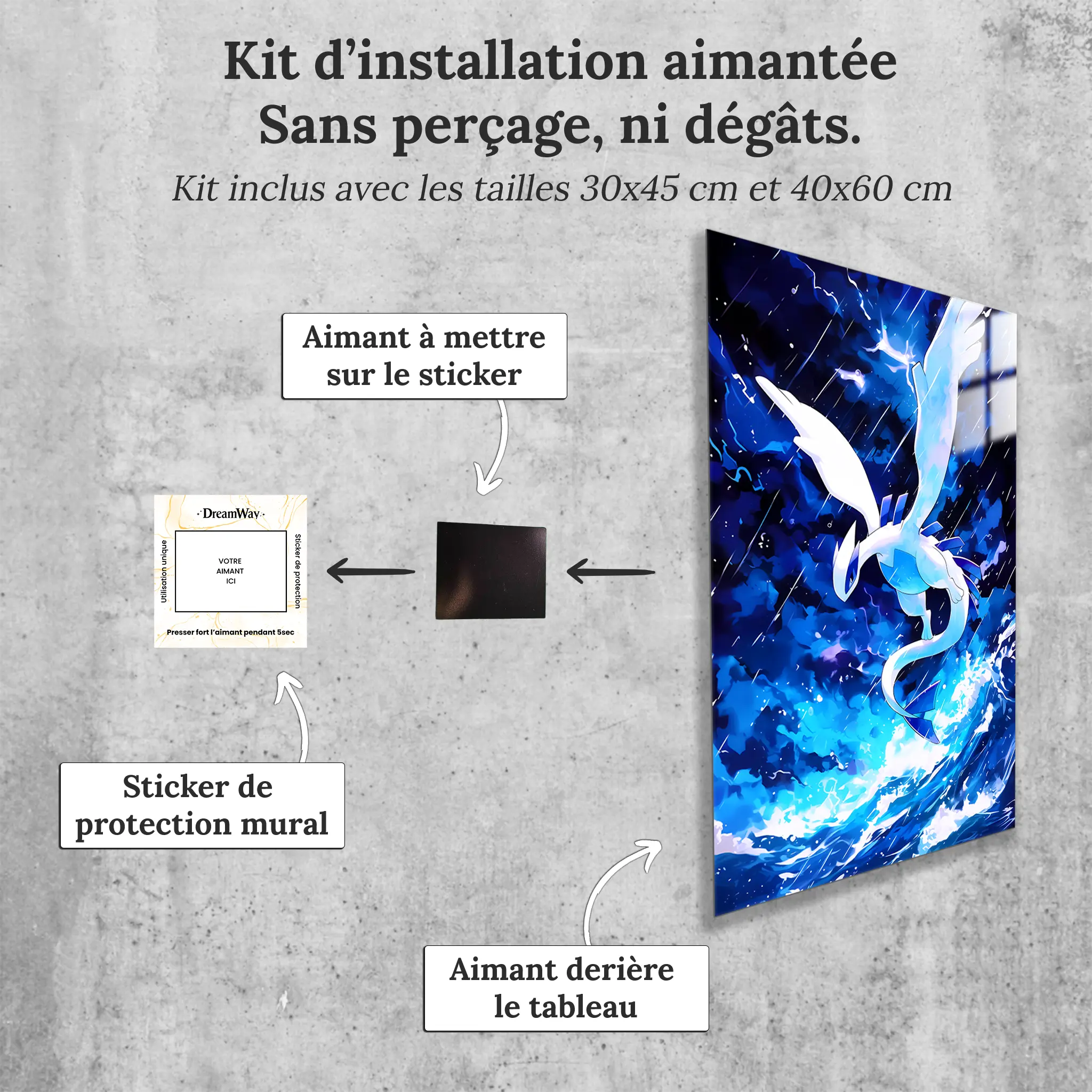 tableau-pokemon-lugia-avec-installation-aimantee | DreamWay