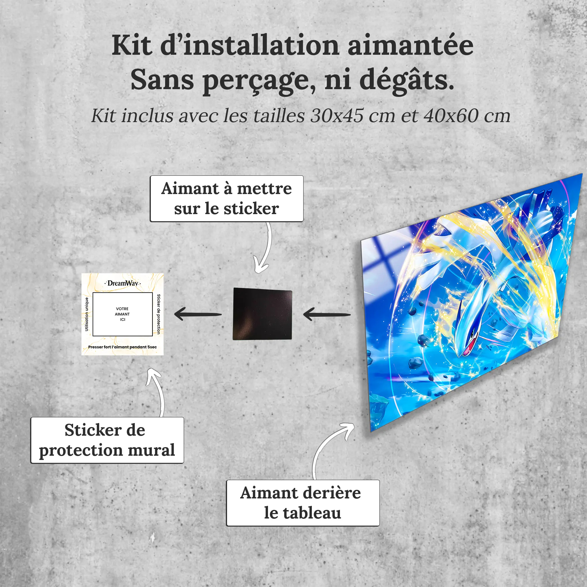tableau-pokemon-lugia-tornade-avec-installation-aimantee | DreamWay