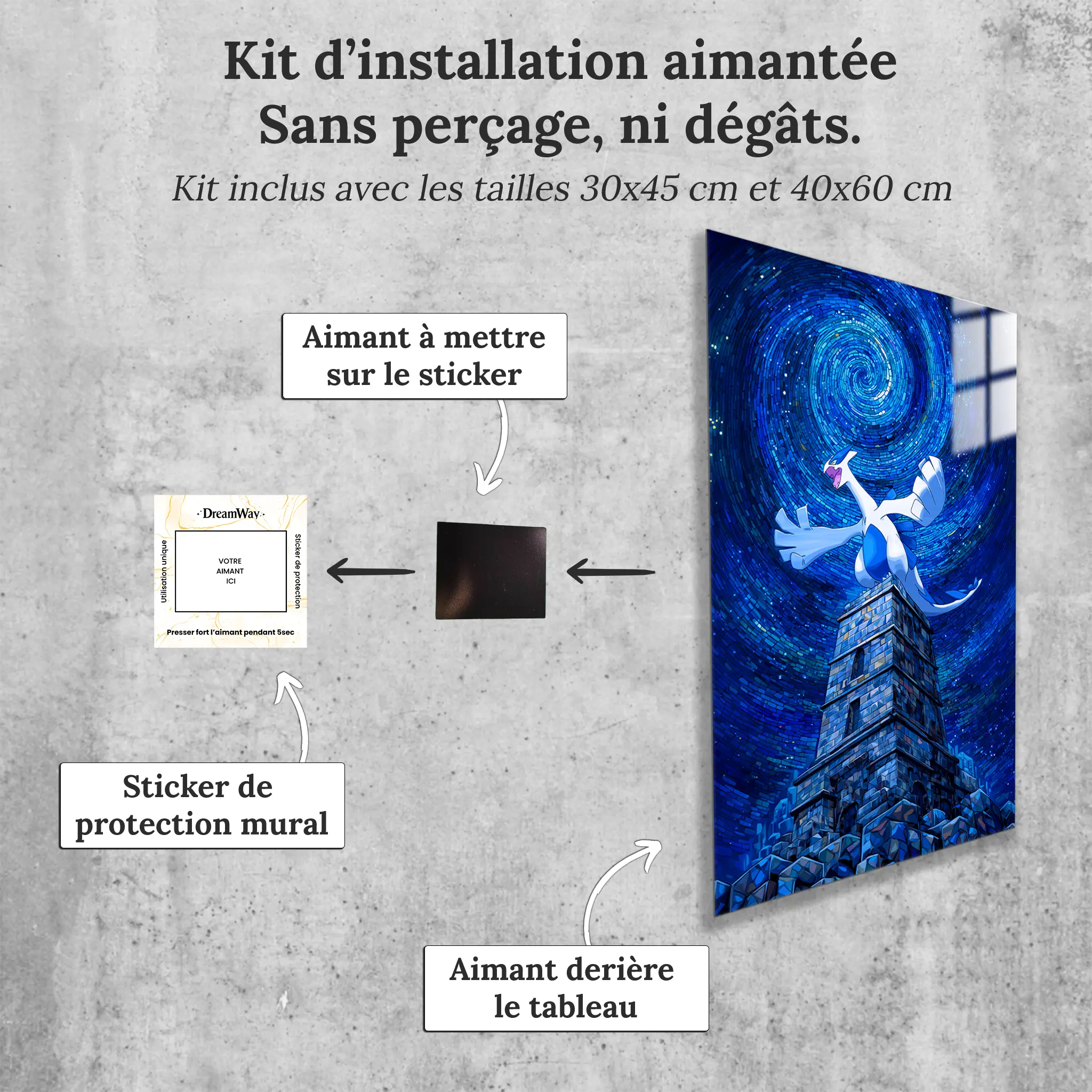 tableau-pokemon-lugia-tour-avec-installation-aimantee | DreamWay