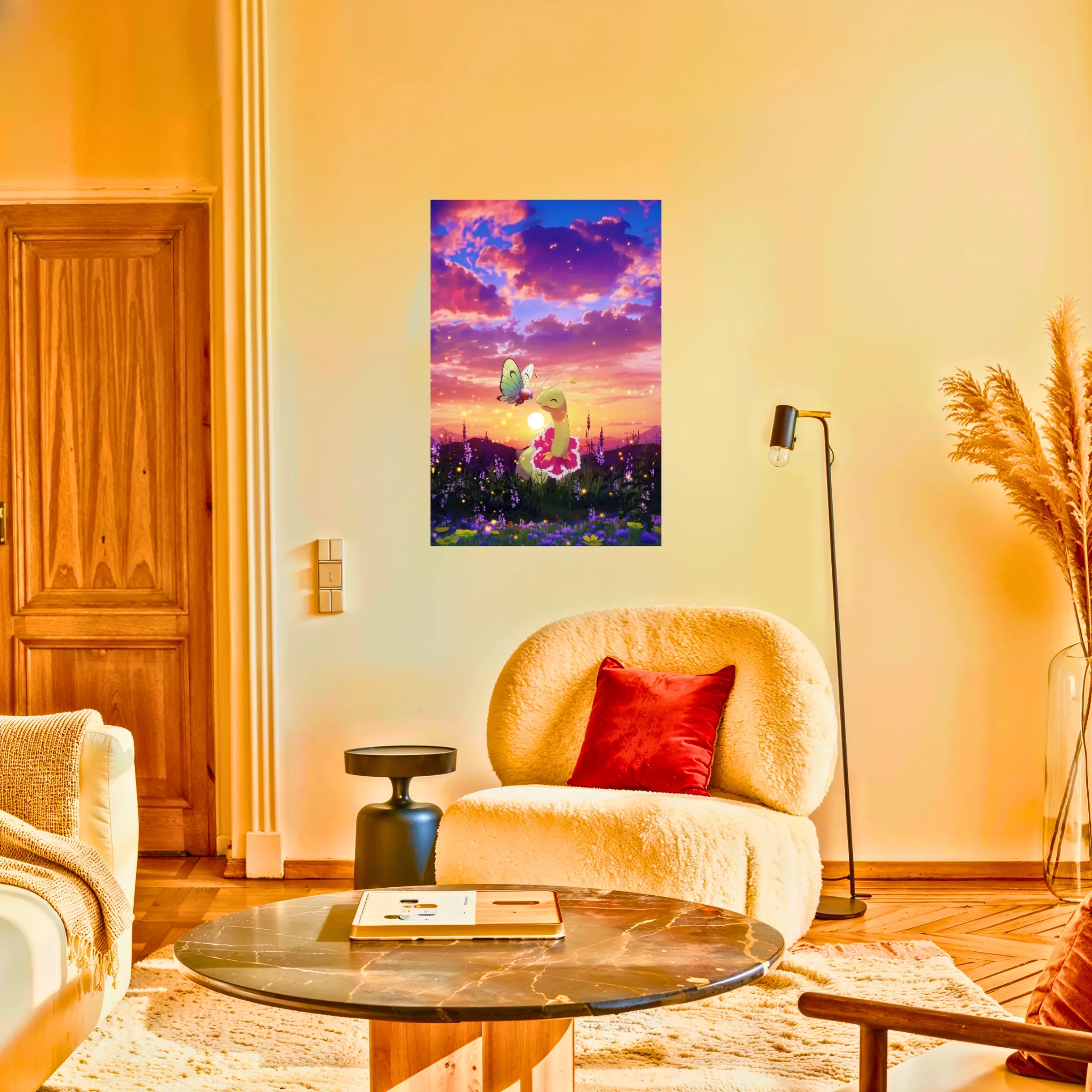 Tableau Pokémon Meganium Coucher Du Soleil