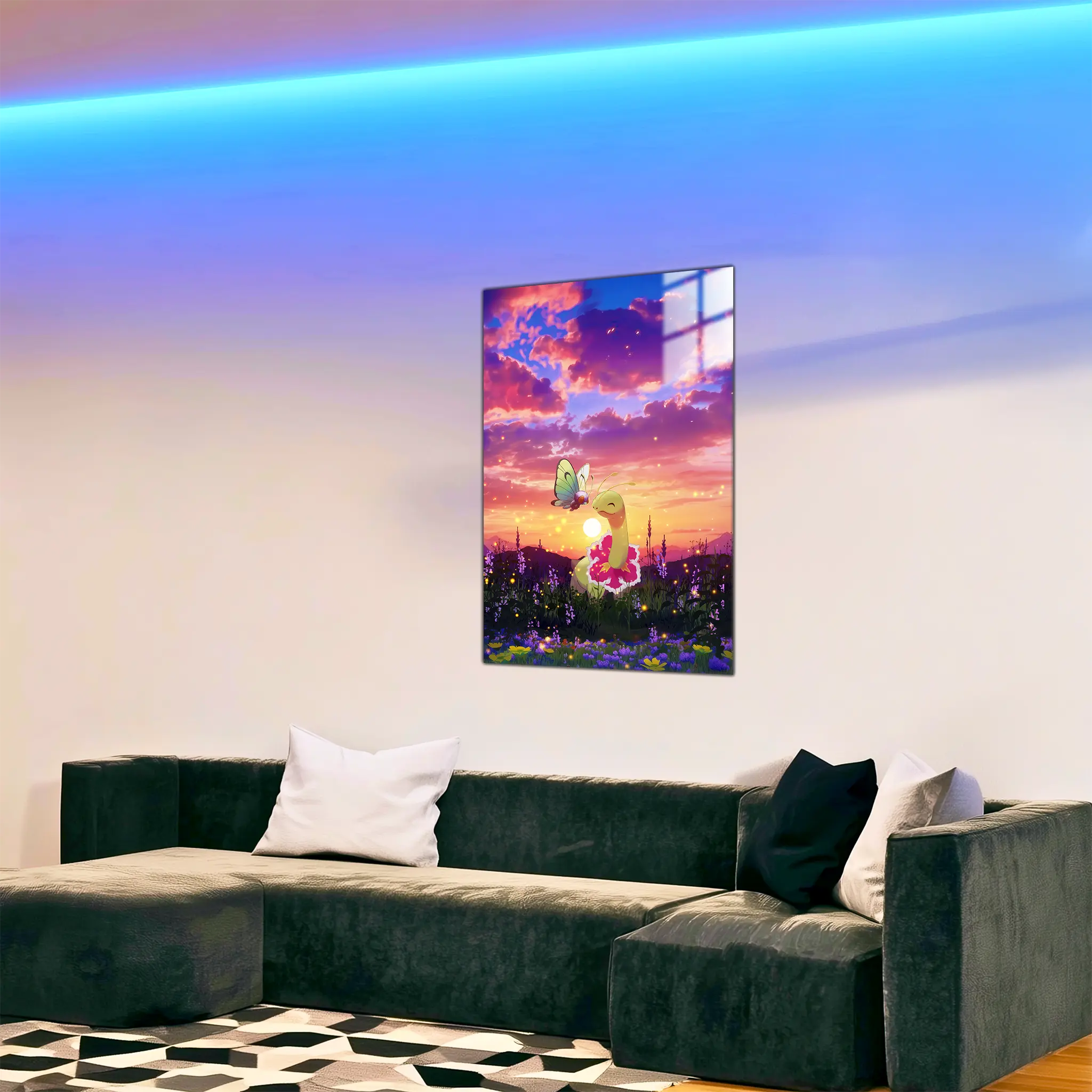 tableau-pokemon-meganium-coucher-du-soleil-dans-le-salon | DreamWay