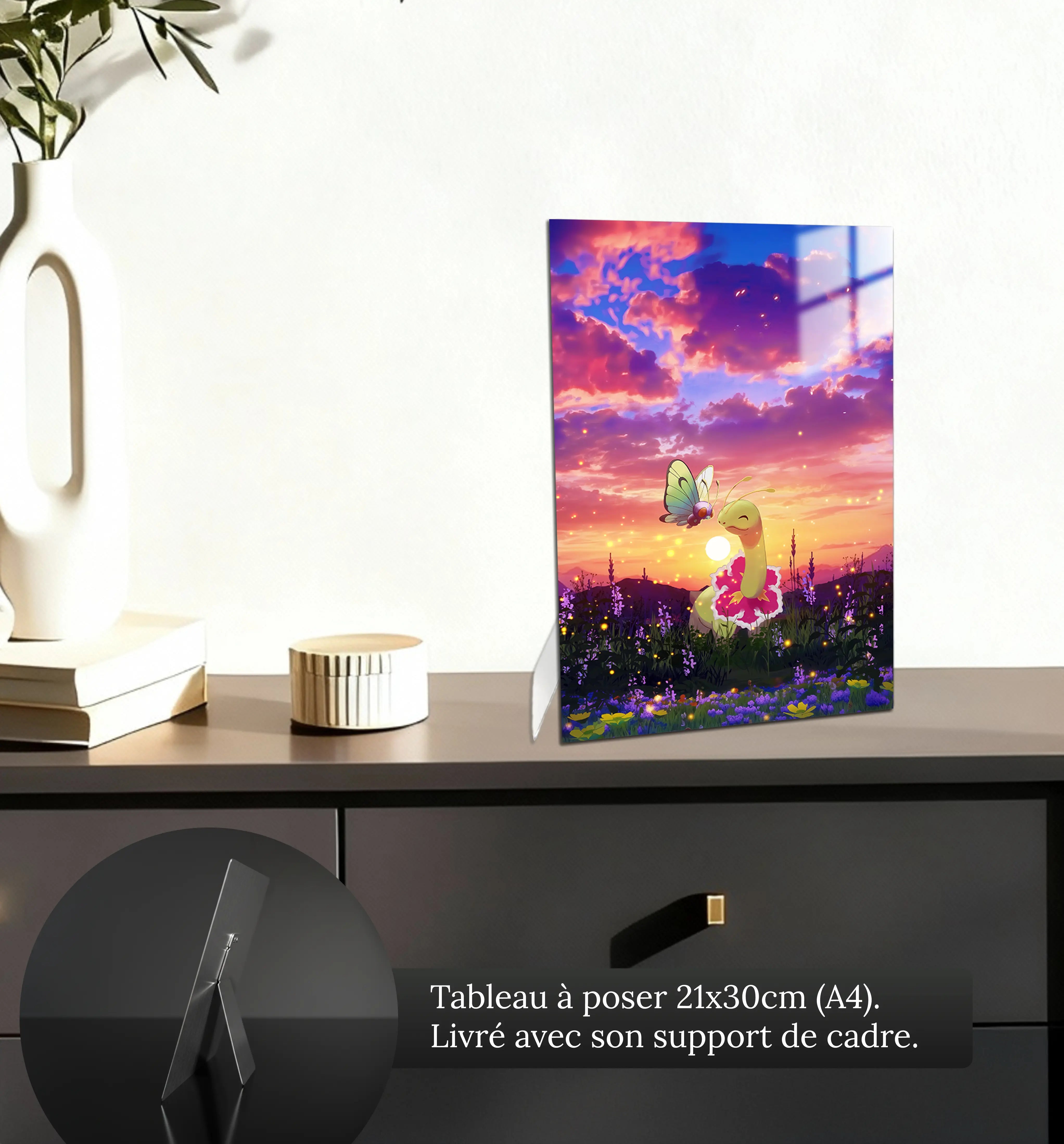 tableau-pokemon-meganium-coucher-du-soleil-petit-format-a-poser-sur-meuble | DreamWay