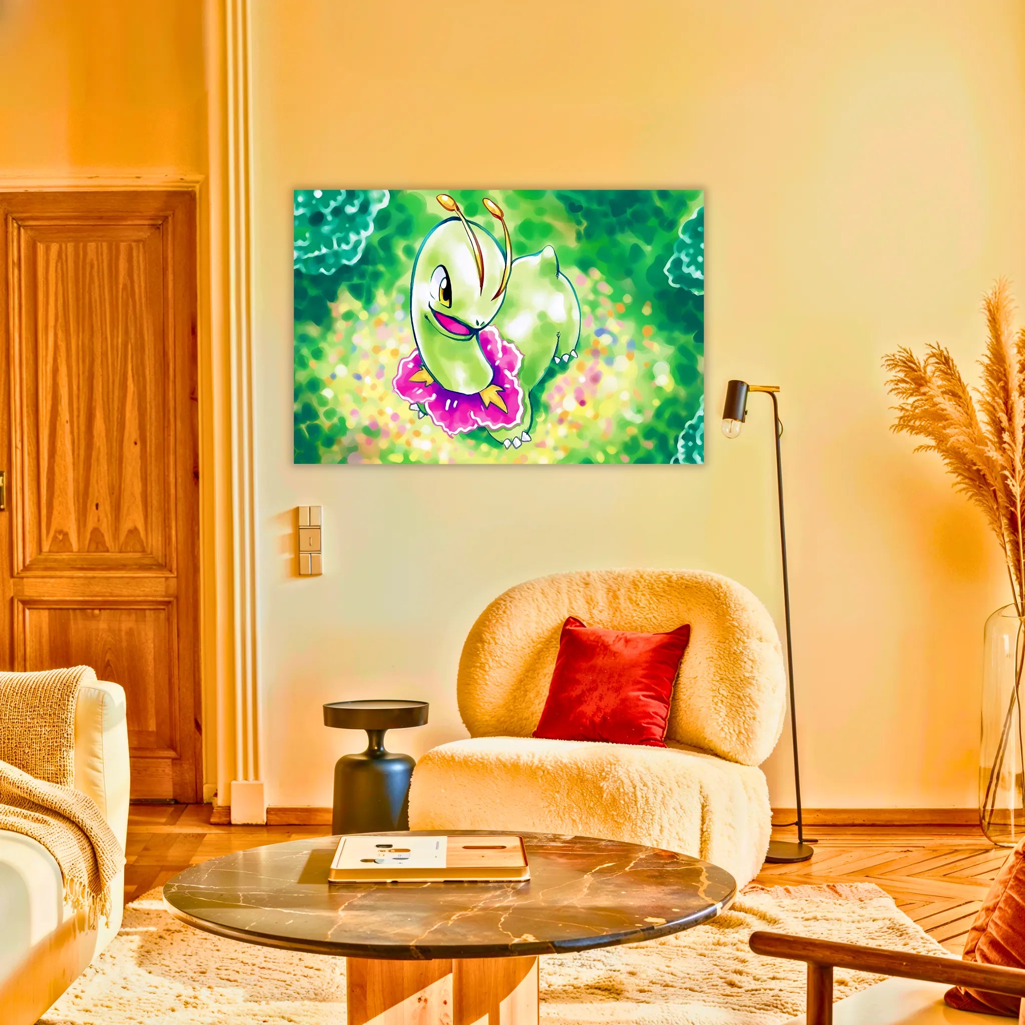 Tableau Pokémon Meganium Paysage
