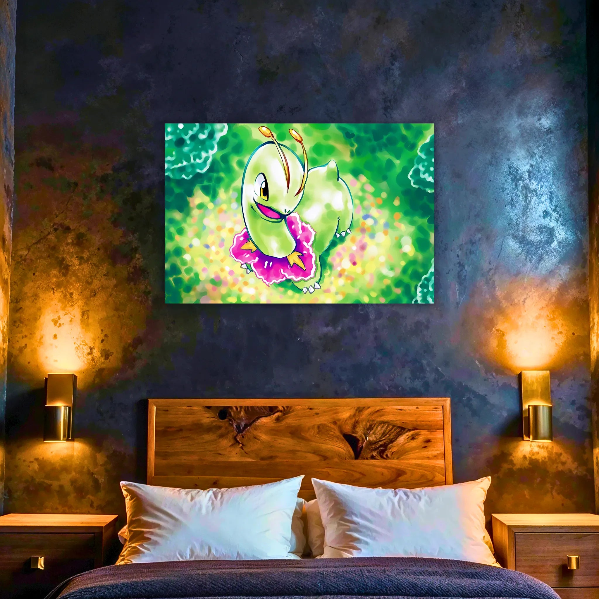 Tableau Pokémon Meganium Paysage