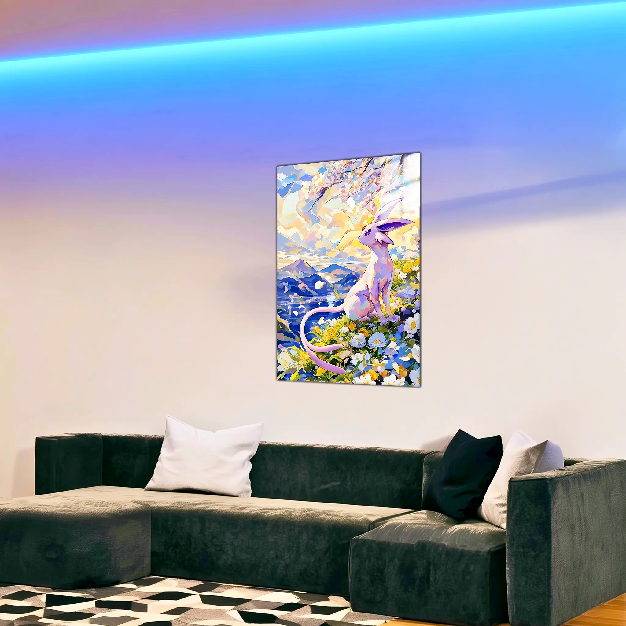 tableau-pokemon-mentali-paysage-fleurie-dans-le-salon | DreamWay