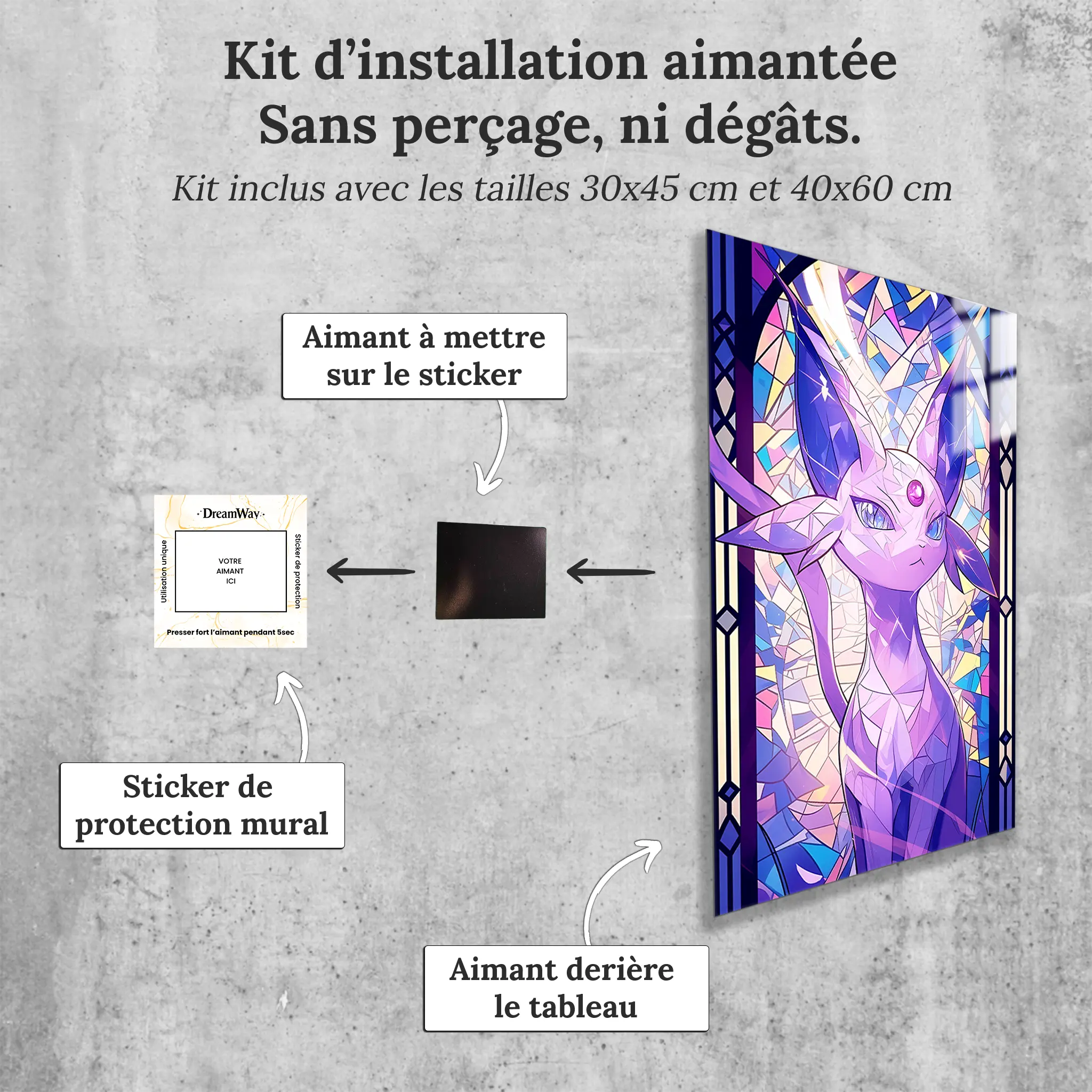 tableau-pokemon-mentali-vitrail-avec-installation-aimantee | DreamWay