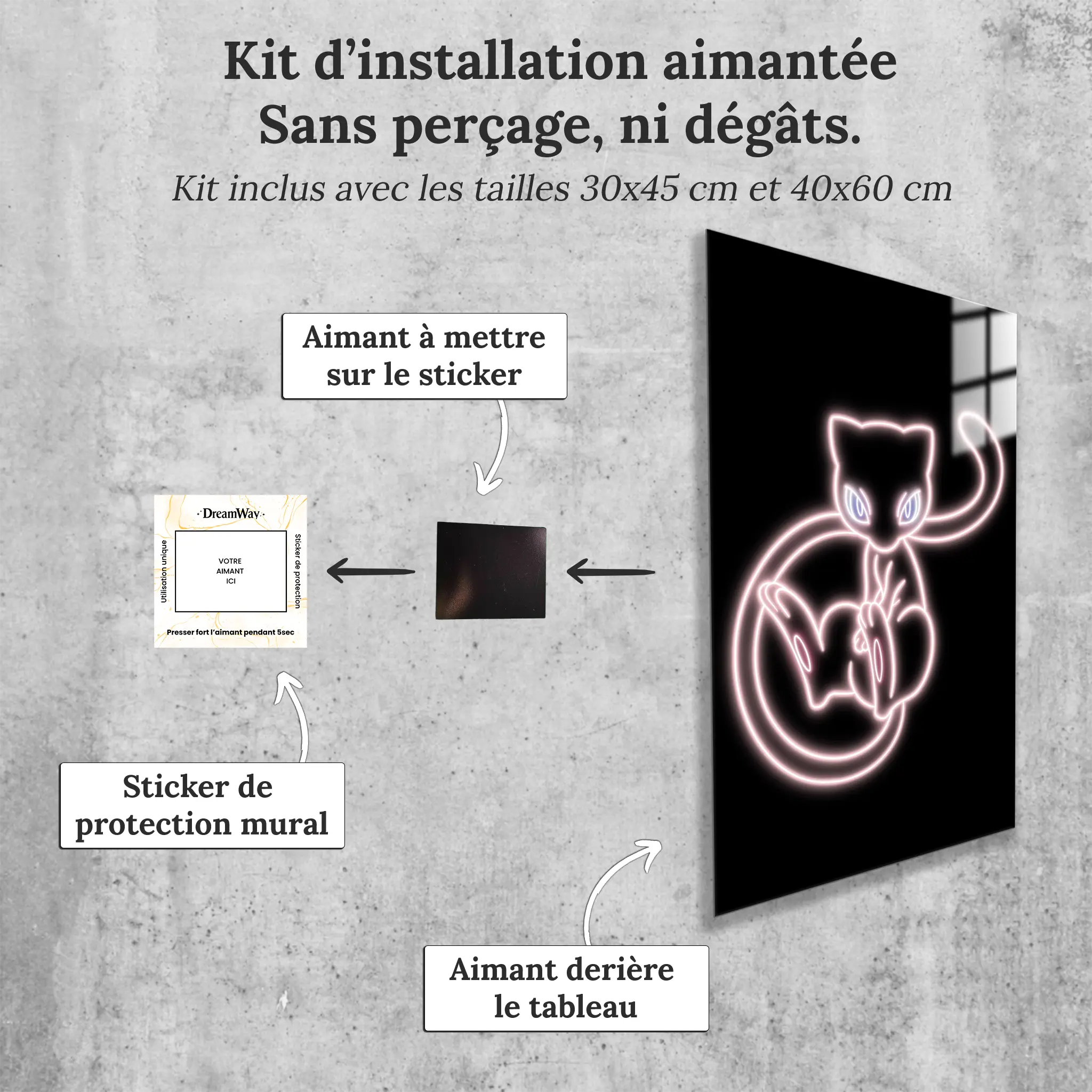 tableau-pokemon-mew-neon-avec-installation-aimantee | DreamWay